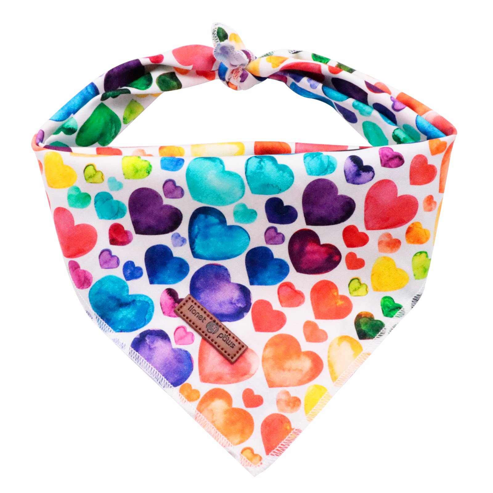 Lionet Paws Valentine'S Dog Bandana,Fabric Love Dogs Kerchief For Medium Large Dogs,Dog Triangle Cotton Scarf For Girl Boy