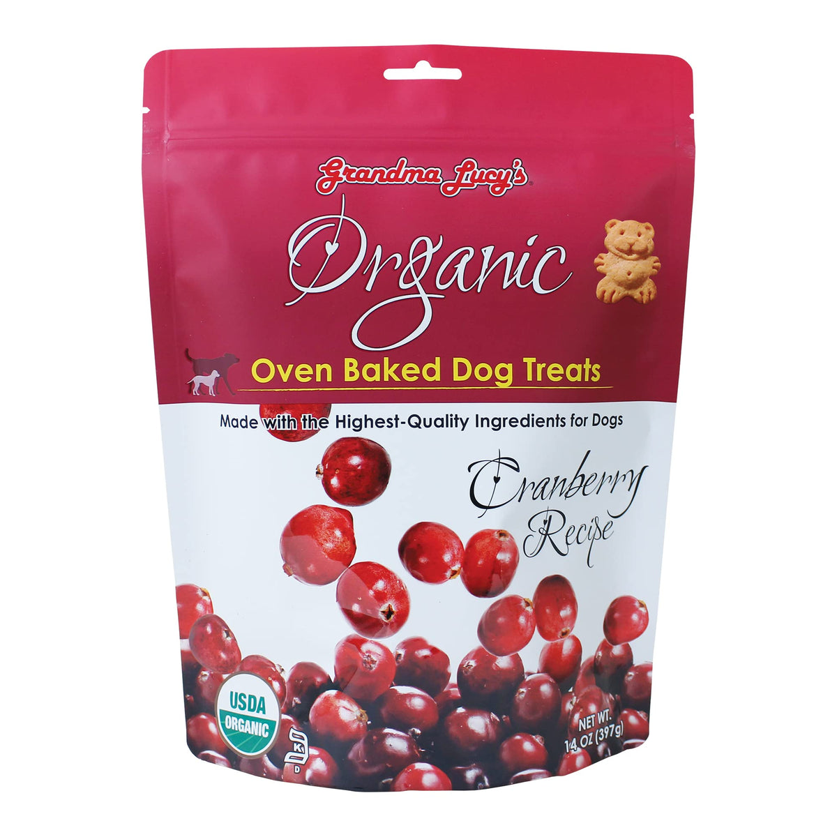 Grandma Lucy'S Organic Oven Baked Dog Treats - Cranberry, 14 Oz