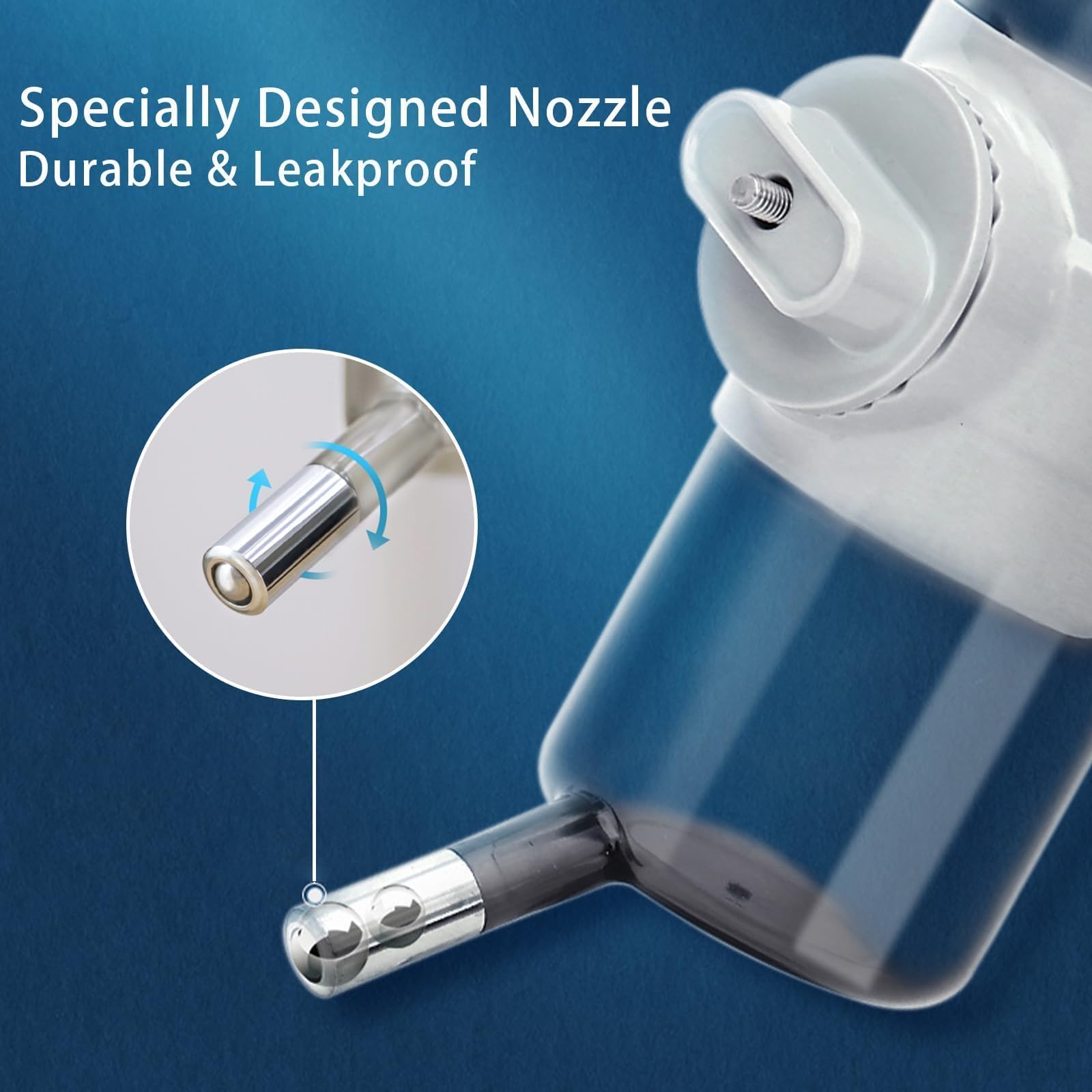 Pet Water Bottle Hanging Dog Water Dispenser Kennel Drinker Kettle Feeder Bpa Free Cage Crate Hutch Puppy Cat Rabbit (17Oz, Gray)