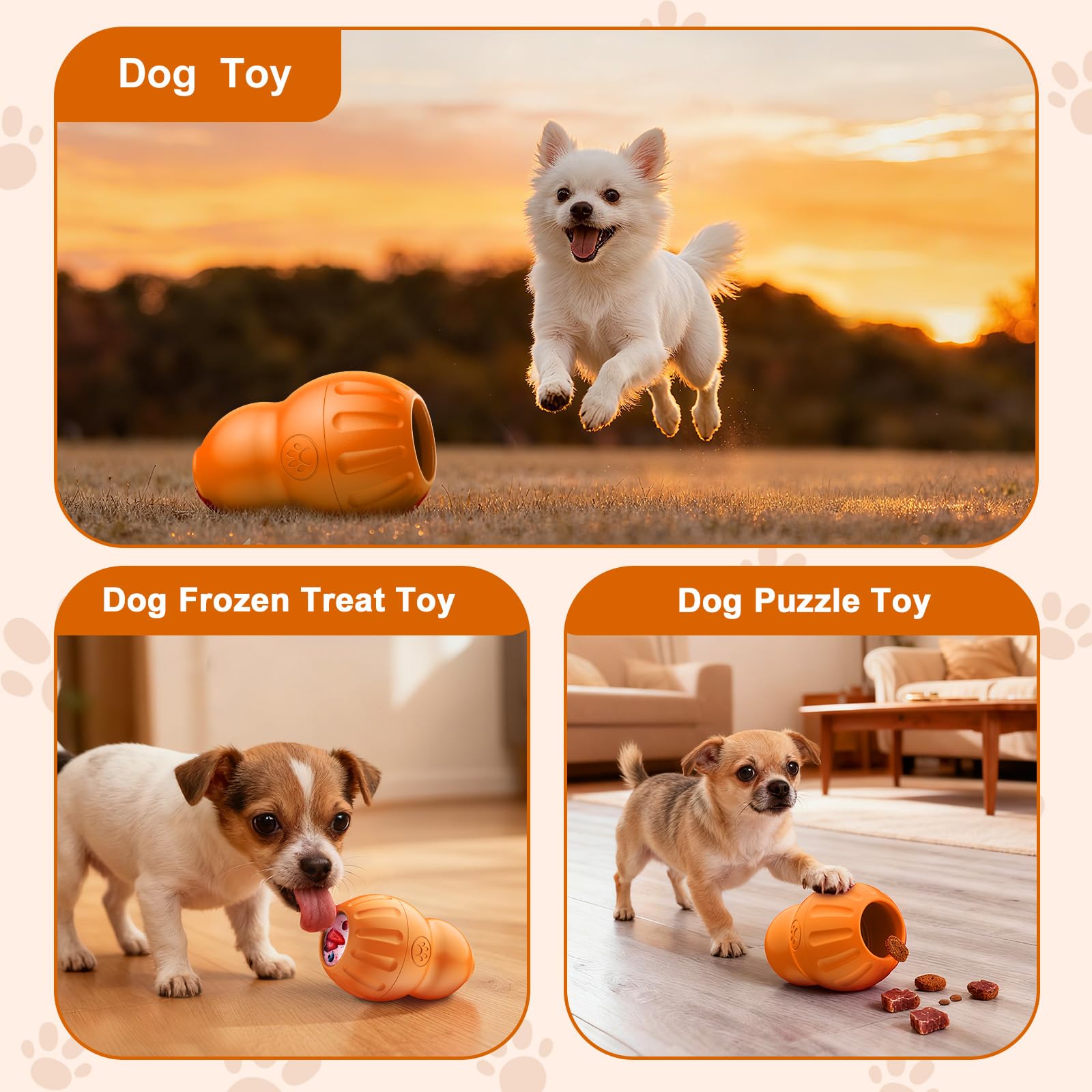 VIWIK Interactive Dog Toys to Keep Them Busy, Dog Frozen Treat Toy to Reduces Anxiety, Dogs Puzzle Enrichment Toy for Small Medi