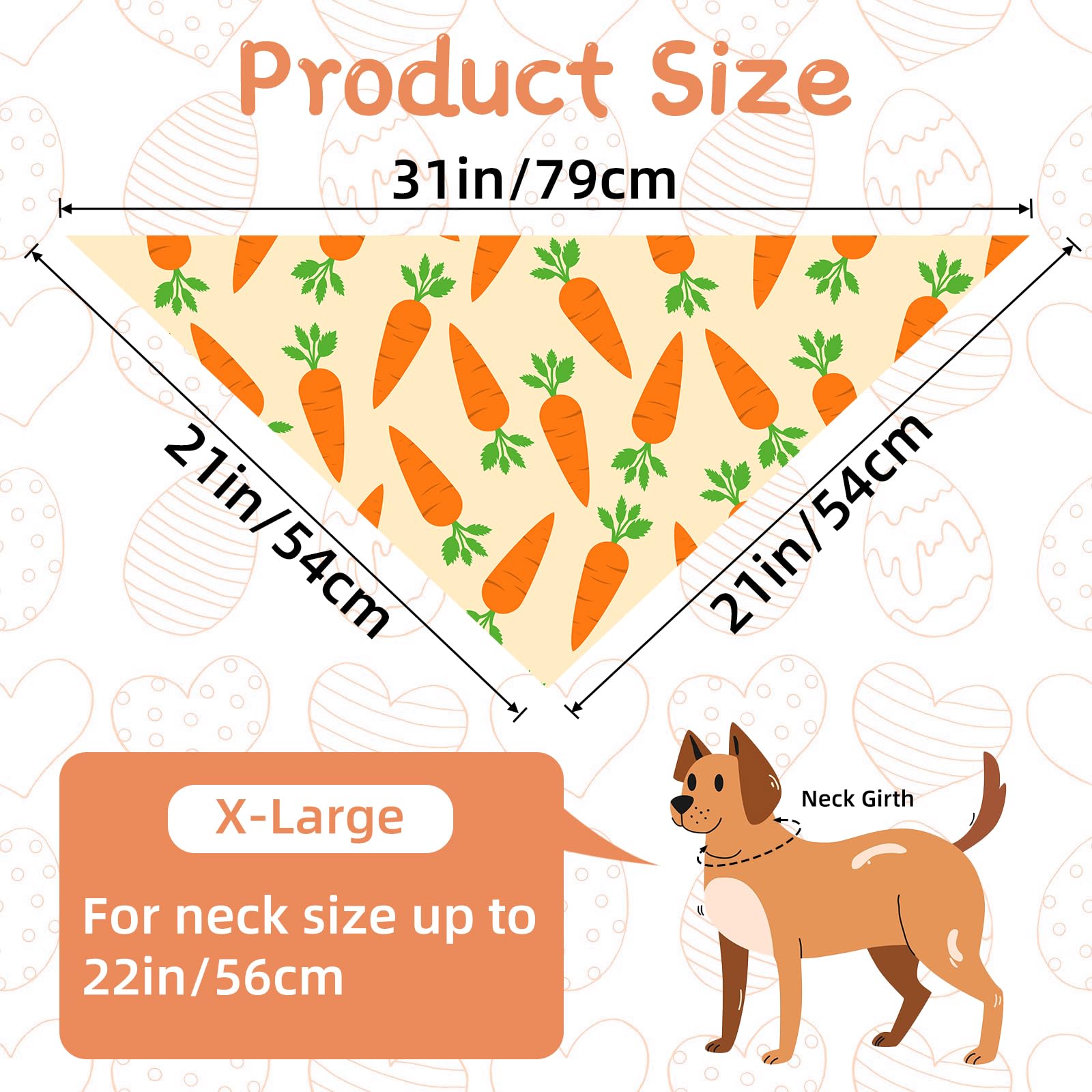 Easter Dog Bandanas 3 Pack, Double Layer Reversible Dog Scarf For Boy And Girl, 6 Patterns Easter Egg Bunny Pet Scarf For Dog Pr