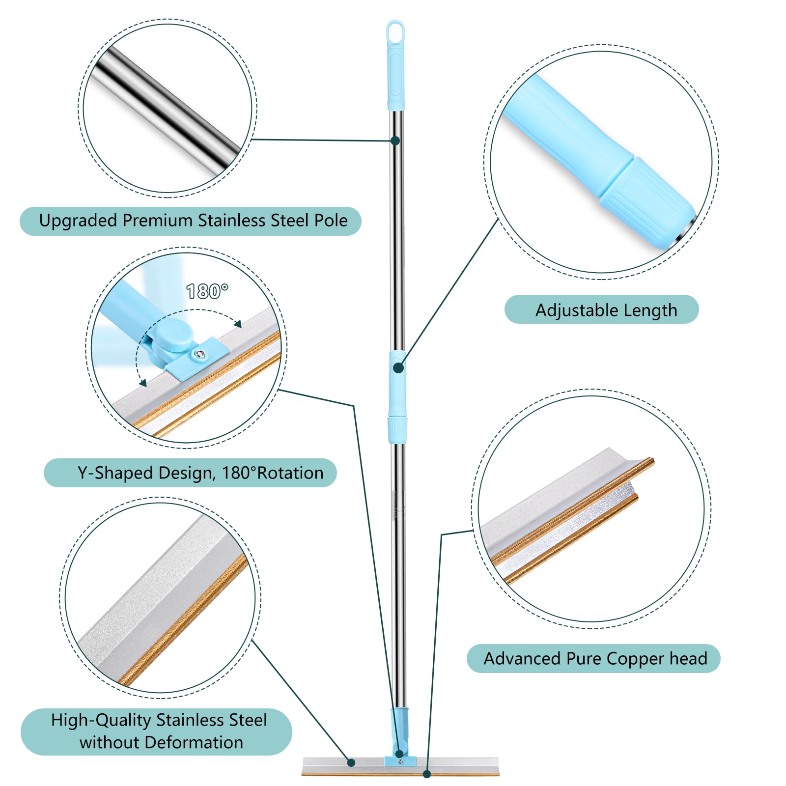 4 Packs Pet Hair Remover Set, Retractable Carpet Scraper Rake, 180Rotating Dog Shedding Cleaner Tool,Extra-Wide & Metal Edge Of