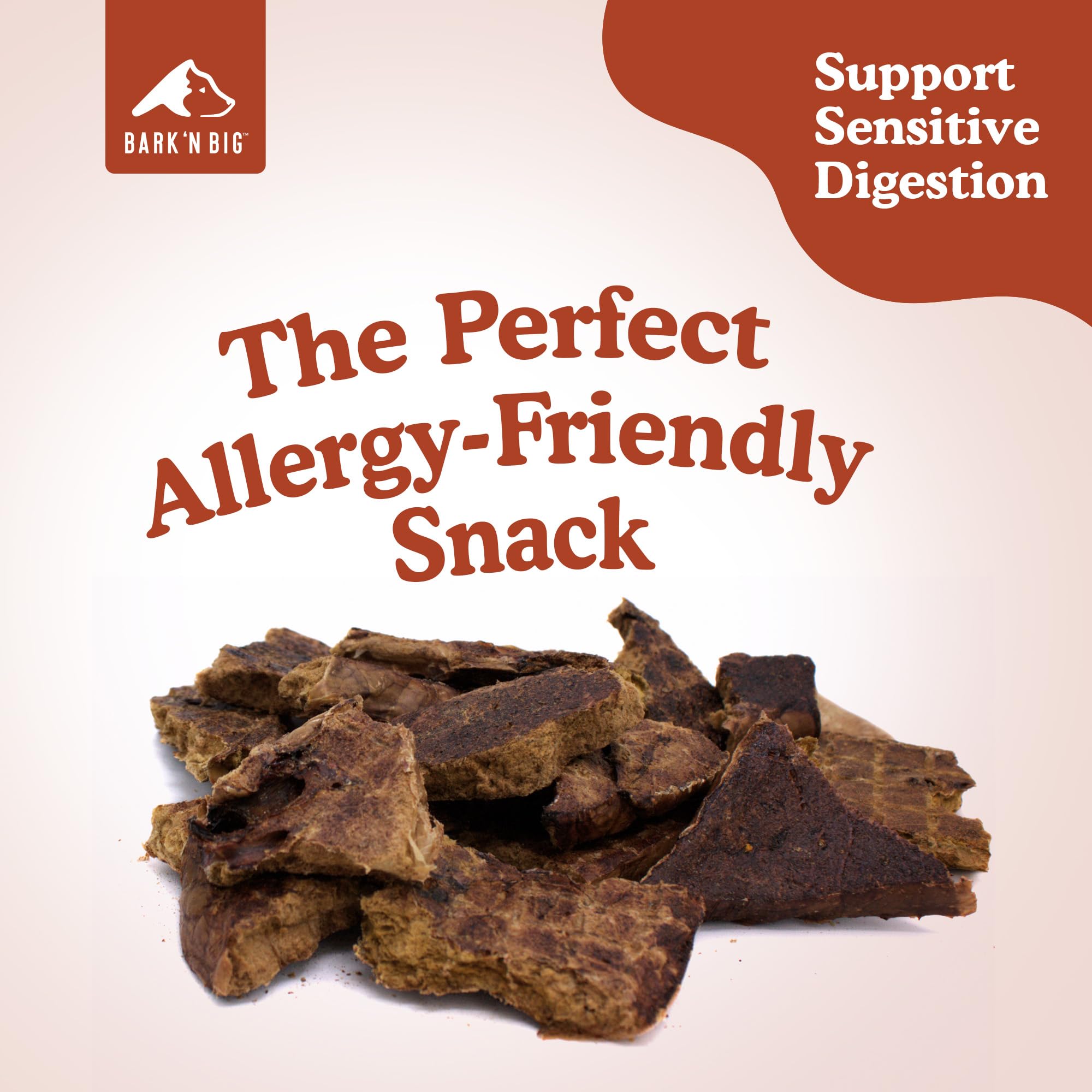 BARKN BIG Bison Dog Treats - Single Ingredient Lung Dog Treats - Made & Sourced in USA - Dehydrated Bison, High Protein, Low Fa