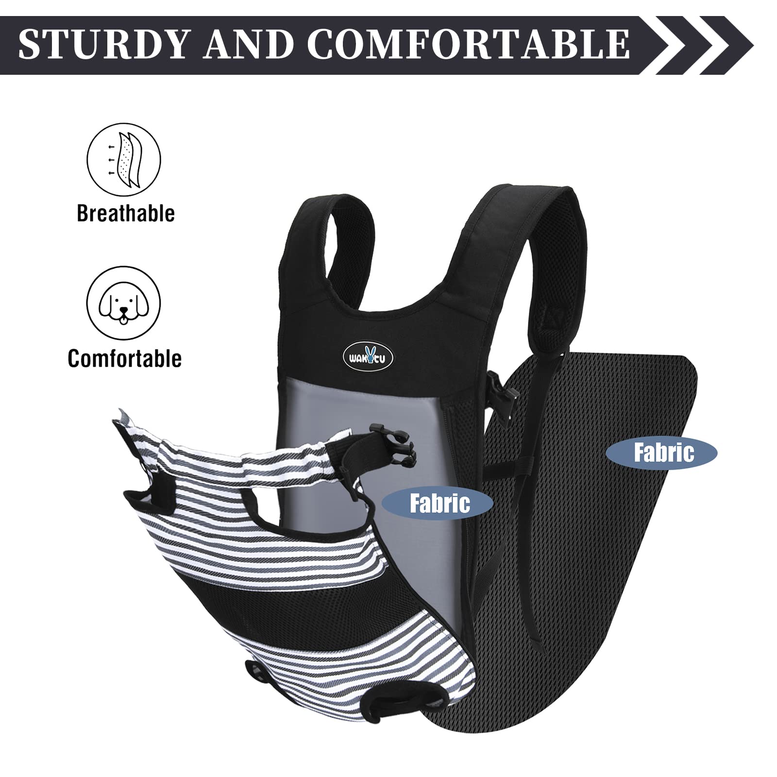 Wakytu Pet Carrier Backpack, Pet Front Dog Carrier Backpacks, Adjustable Pet Front Cat Dog Carrier Backpack Travel Bag, Legs Out