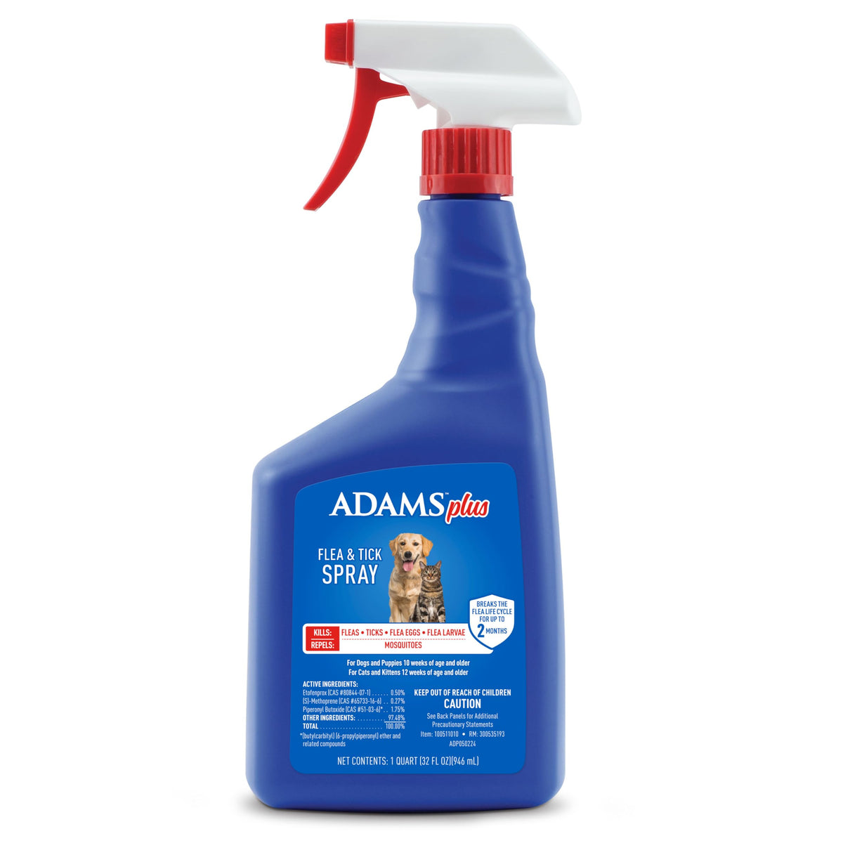 Adams Plus Flea & Tick Spray With Precor ; Kills Adult Fleas, Flea Eggs, Flea Larvae, Ticks, And Repels Mosquitoes For Up To 2 W
