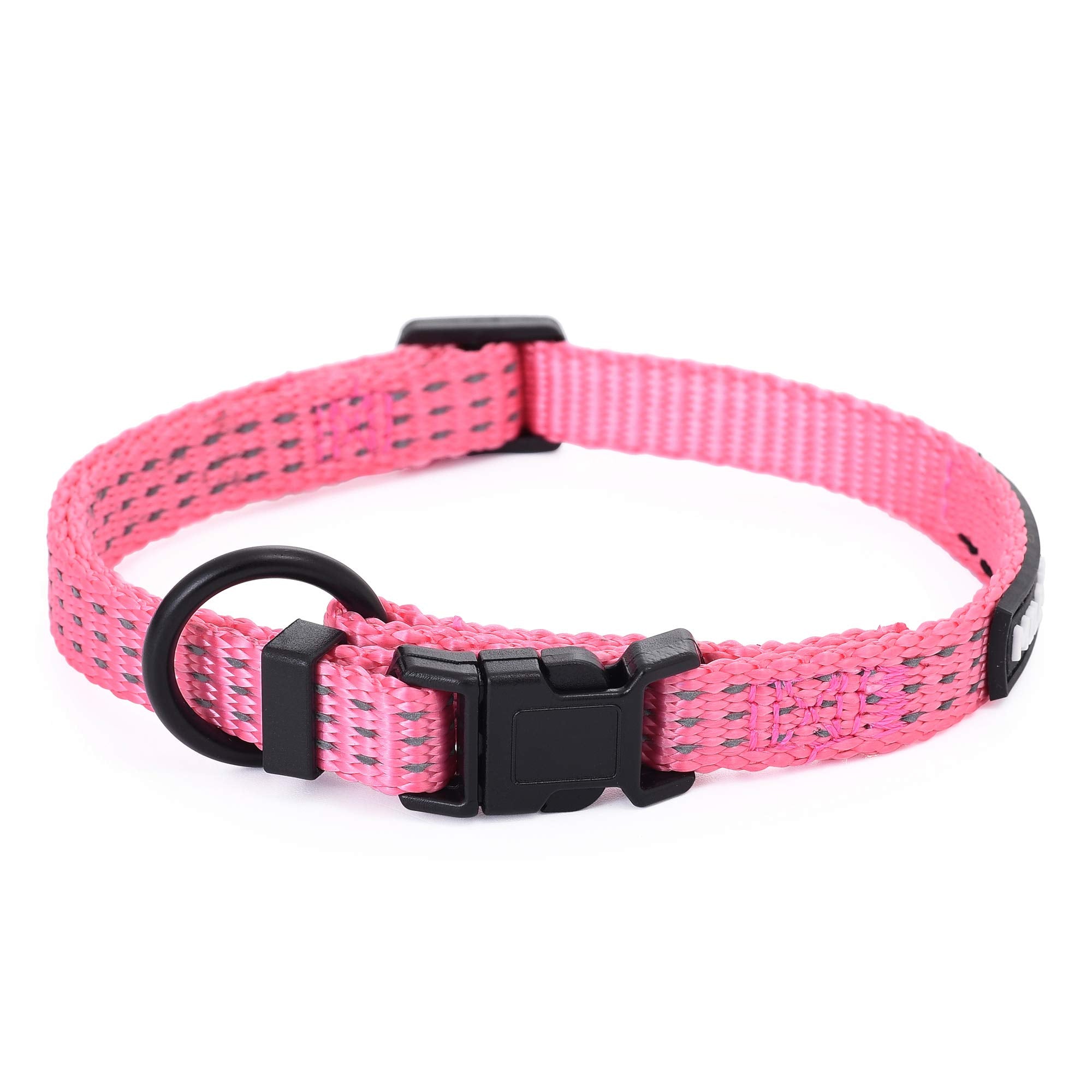 Mile High Life Dog Collar, Nylon Reflective Dog Collars W Pull D-Ring, Light Weight Adjustable Puppy Collars, Dog Collars For Sm