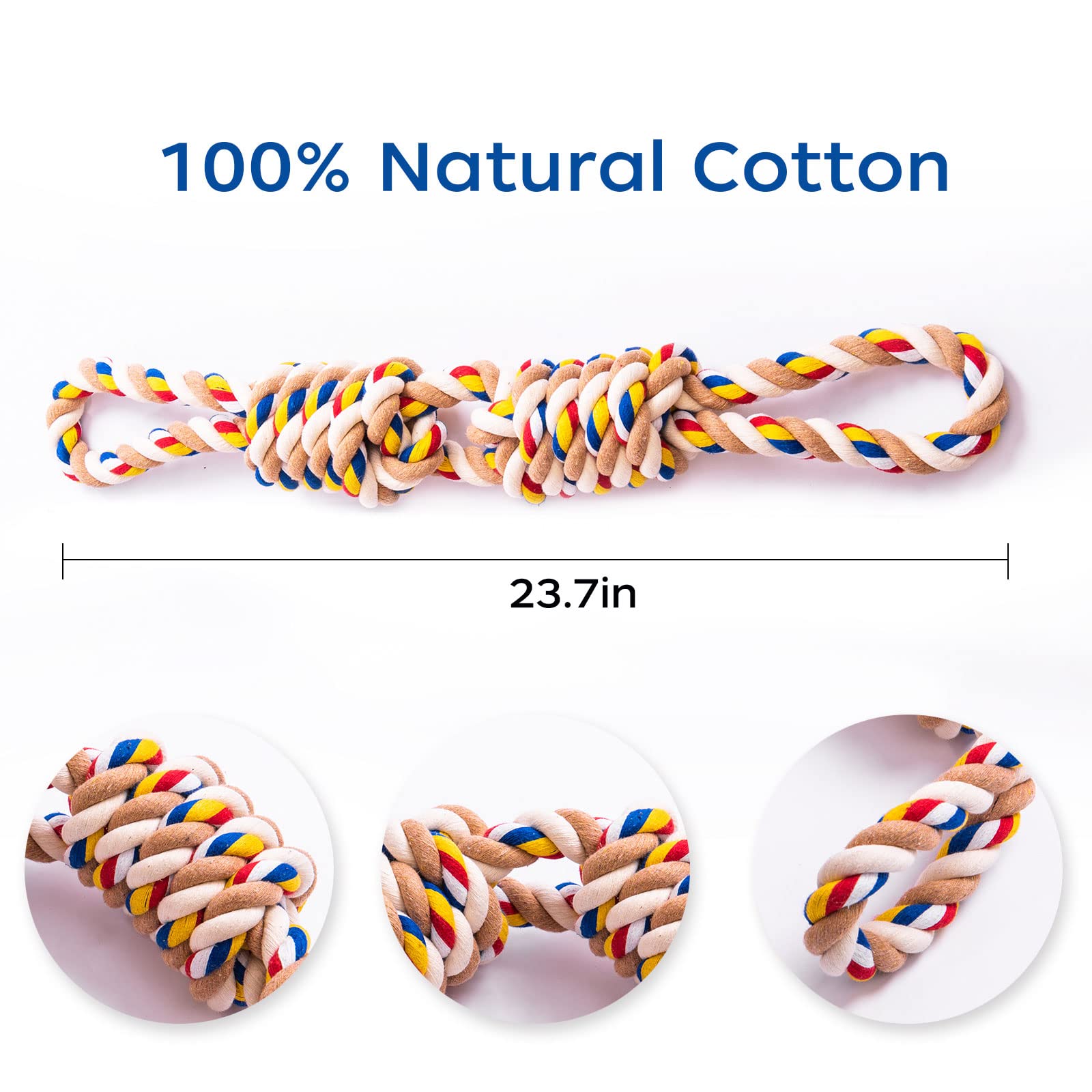 Refeveno Aggressive Chew Rope Toys For Medium Large Dogs, Tooth Cleaning Chew Toys