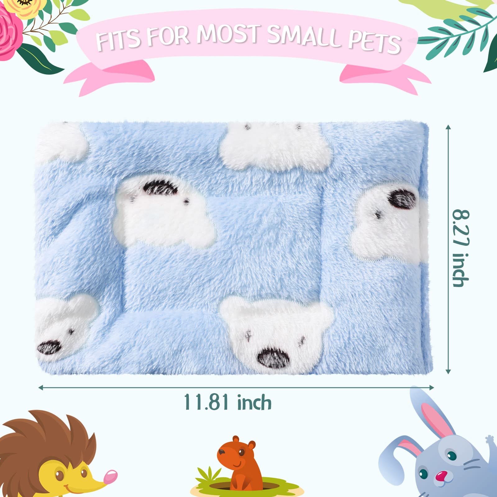 Jetec 2 Pieces Guinea Pig Hamster Warm Mats Bed Hamster Sleep Pad Squirrel Hedgehog Soft Cushion Rabbit Chinchilla Bed Mat House