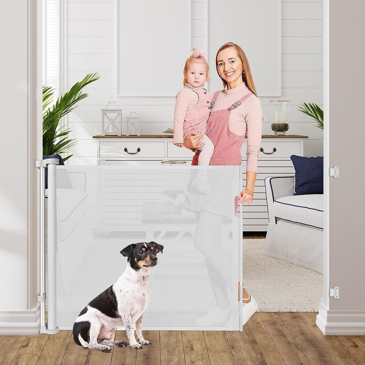 60 Inch Retractable Baby Gates Dog Gates for The House 33Tall Baby Gates for Doorways Extend up to 60Wide Dog Gate for Stairs Re