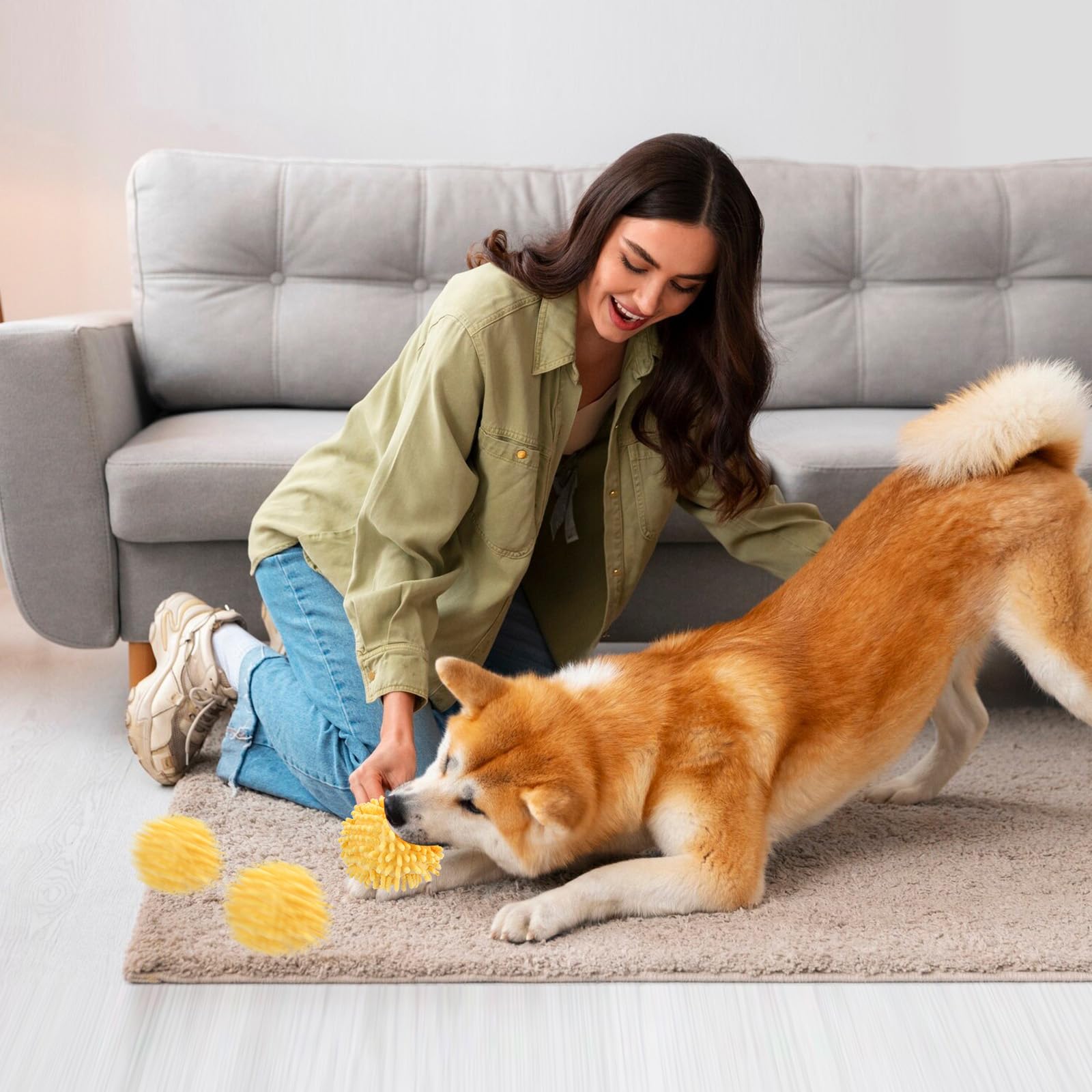 Baborui Interactive Dog Toys - Electric Dog Ball With Cover, Automatic Dog Toys For Small/Medium/Large Dogs (Large Orange)