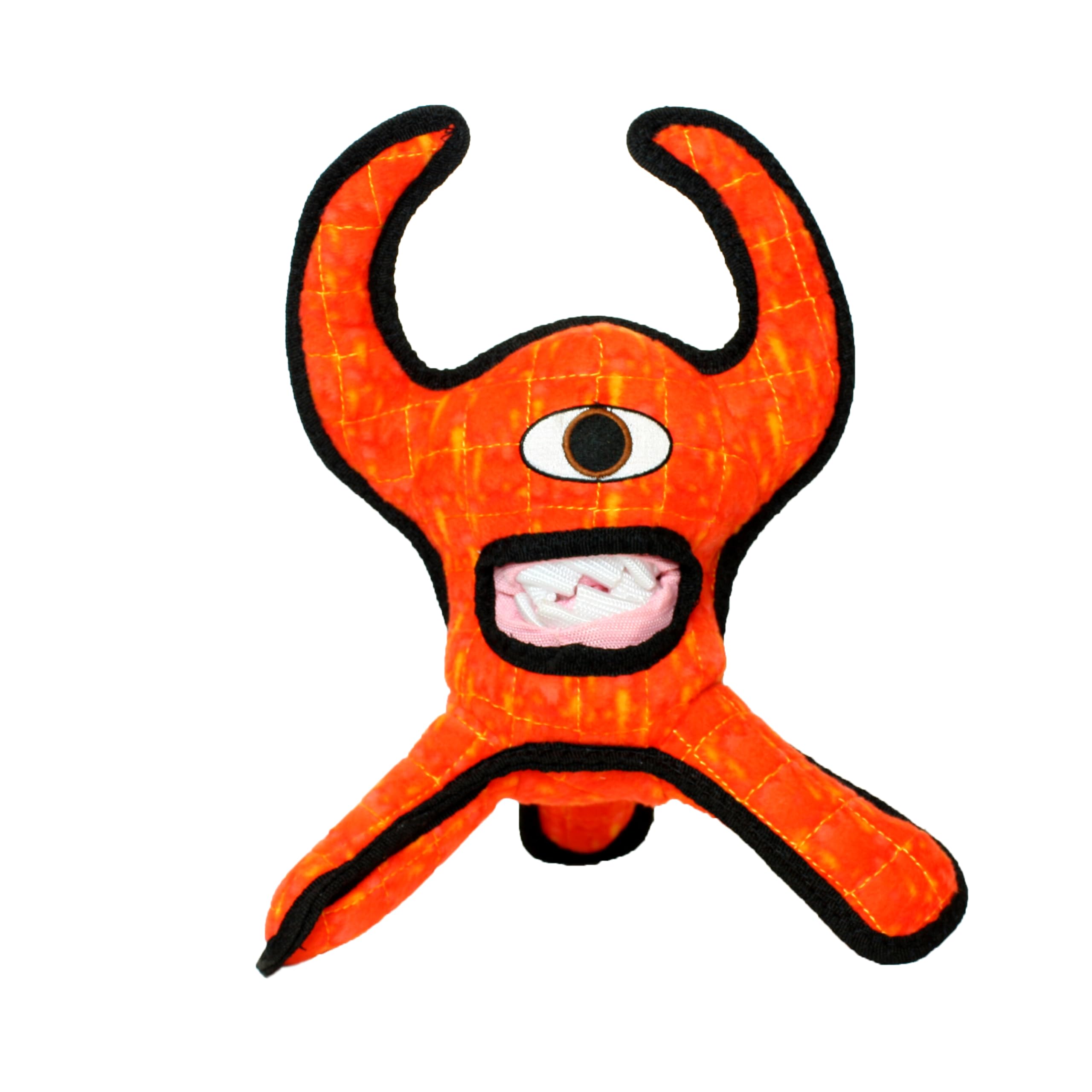 TUFFY - World's Tuffest Soft Dog Toy - Alien Red- Squeakers - Multiple Layers. Made Durable, Strong & Tough. Interactive Play (T
