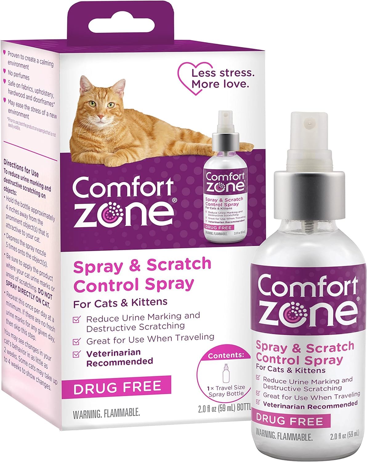Comfort Zone Cat Spray & Scratch Control Spray 2 oz - Pack of 10
