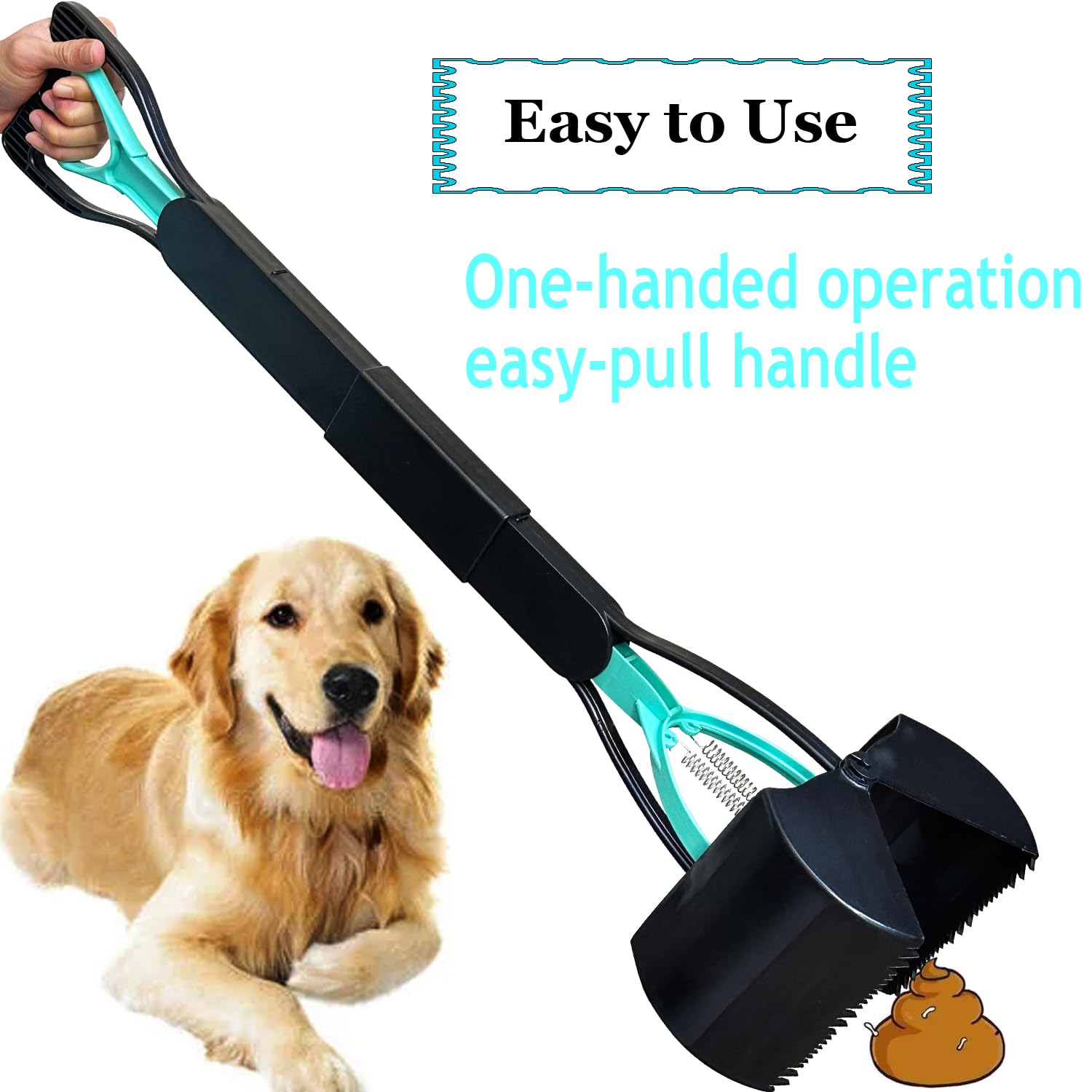 Ienjoyed 32' Tall Pooper Scooper, Large Pooper Scooper For Dogs Heavy Duty, Dog Pooper Scooper With Long Handle & High Strength