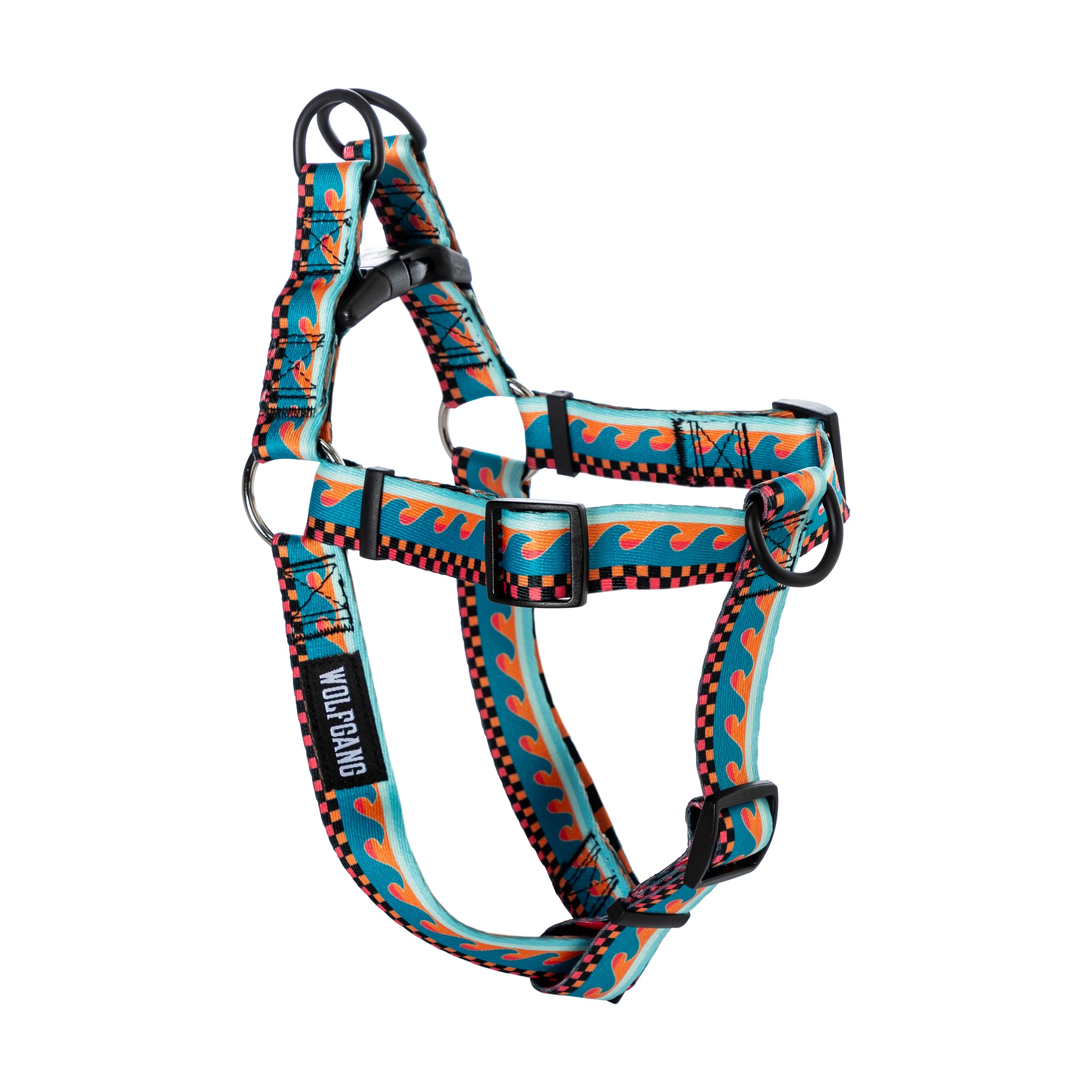 Wolfgang Heavy Duty Adjustable Dog Harness, Pull-Tested for Walking & Training, BuenaOnda Print, Small