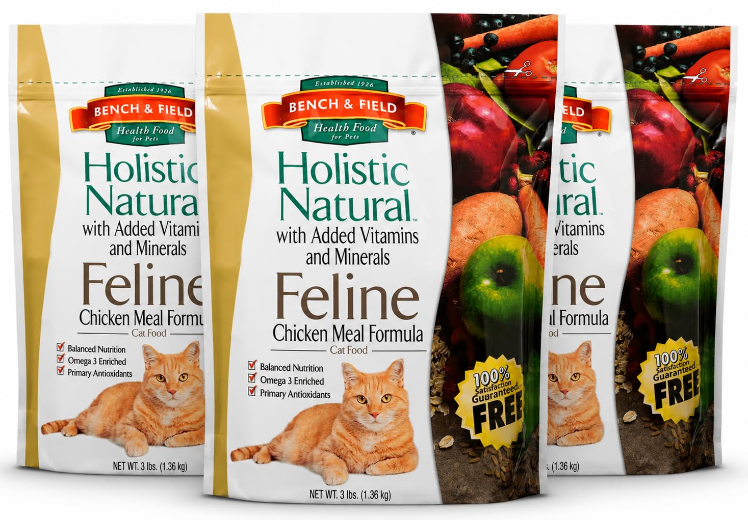 Bench & Field Holistic Premium Dry Cat Food, Chicken Meal & Brown Rice Recipe, Made Without Corn, Wheat, or Soy, All Life Stages