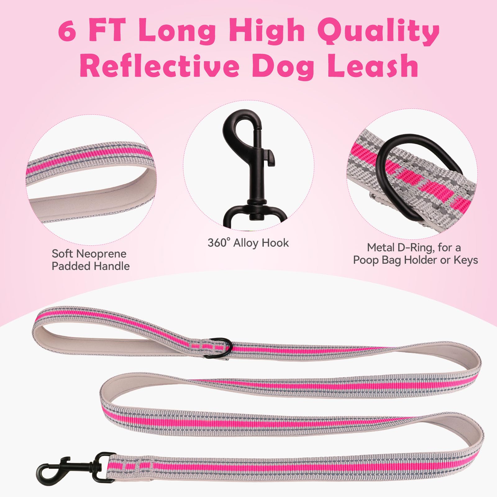 Martingale Collar For Dogs,Soft Neoprene Padded Reflective Martingale Collar And Leash Set Safety Buckle Nylon Martingale Dog Co