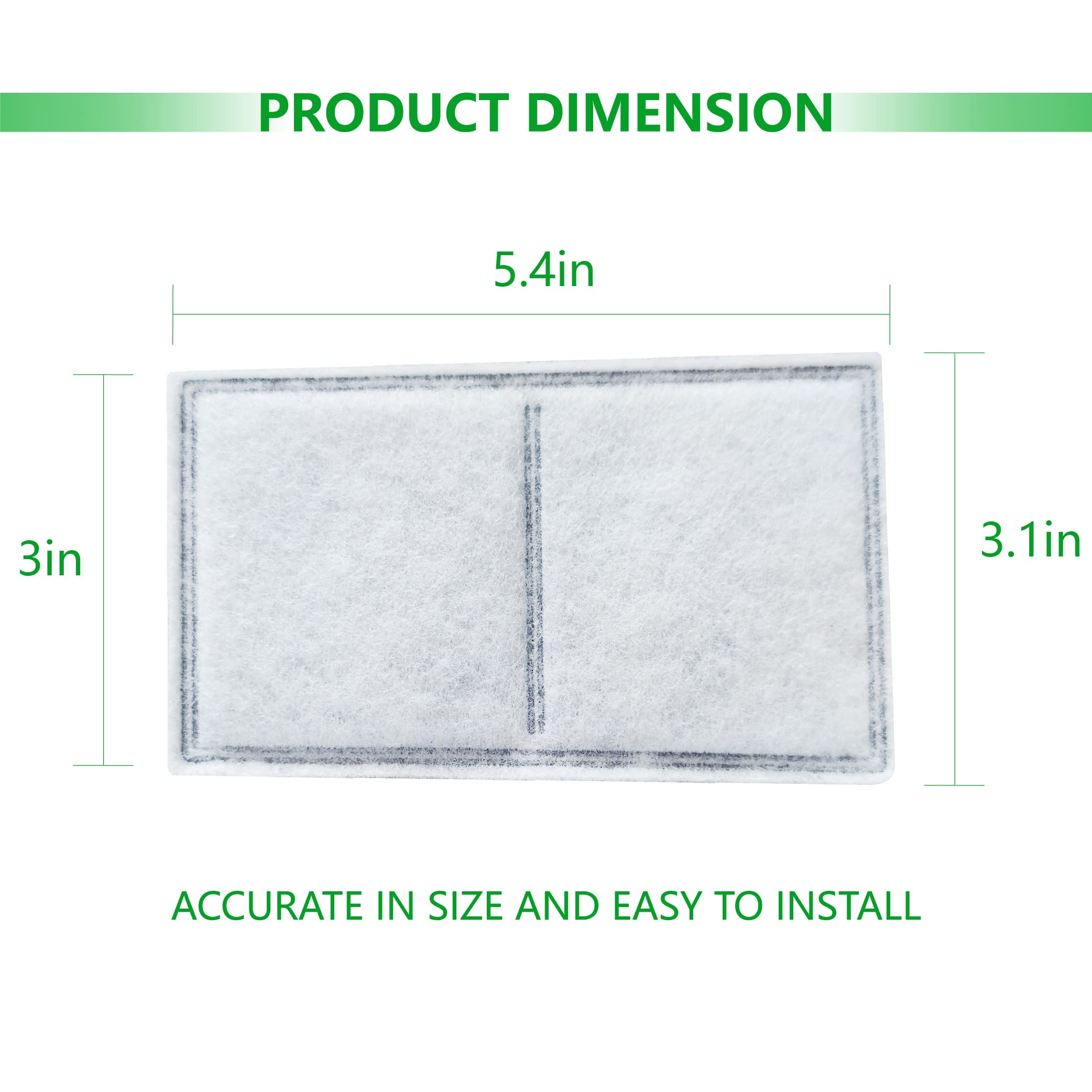 Toggath 12 Pack Pet Fountain Premium Carbon Replacement Filters Compatible With Petsafe Drinkwell Platinum, Multi-Tier, Everflow