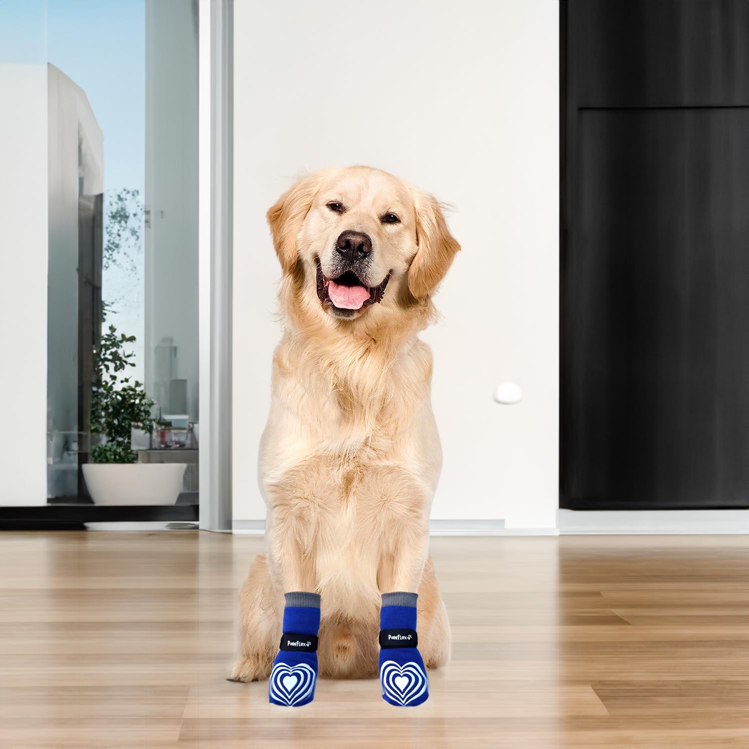 Medical First-Aid Double Sided Anti-Slip Cotton Dog Socks | Pawflex Comfy Pawz Silicone Nonslip At Inner Cuff For No Twisting Or