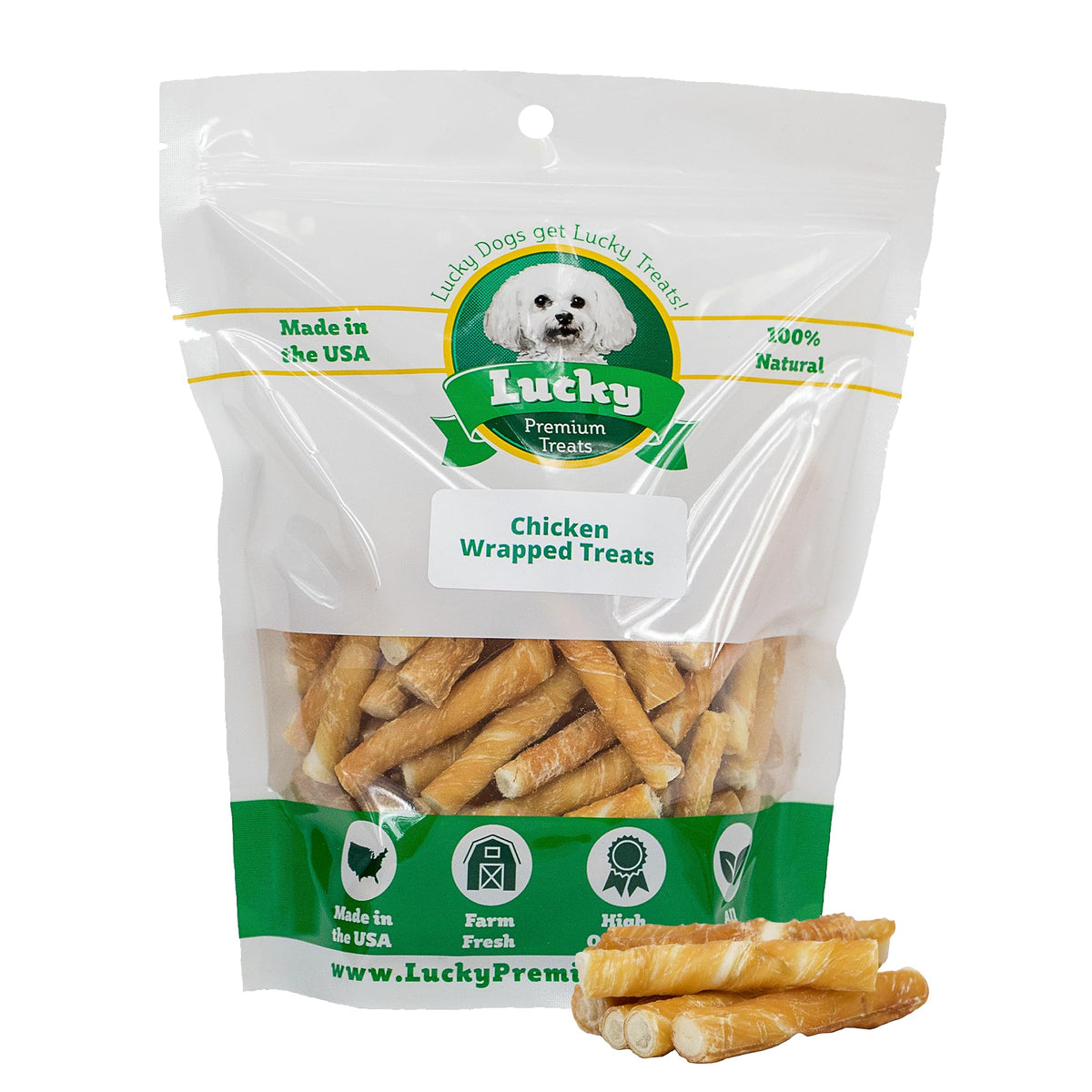 Chicken Wrapped Rawhide Dog Treats for Toy Dogs Under 25 lbs. - 80ct. Rawhide Chew Sticks - Limited Ingredient Long Lasting Chew
