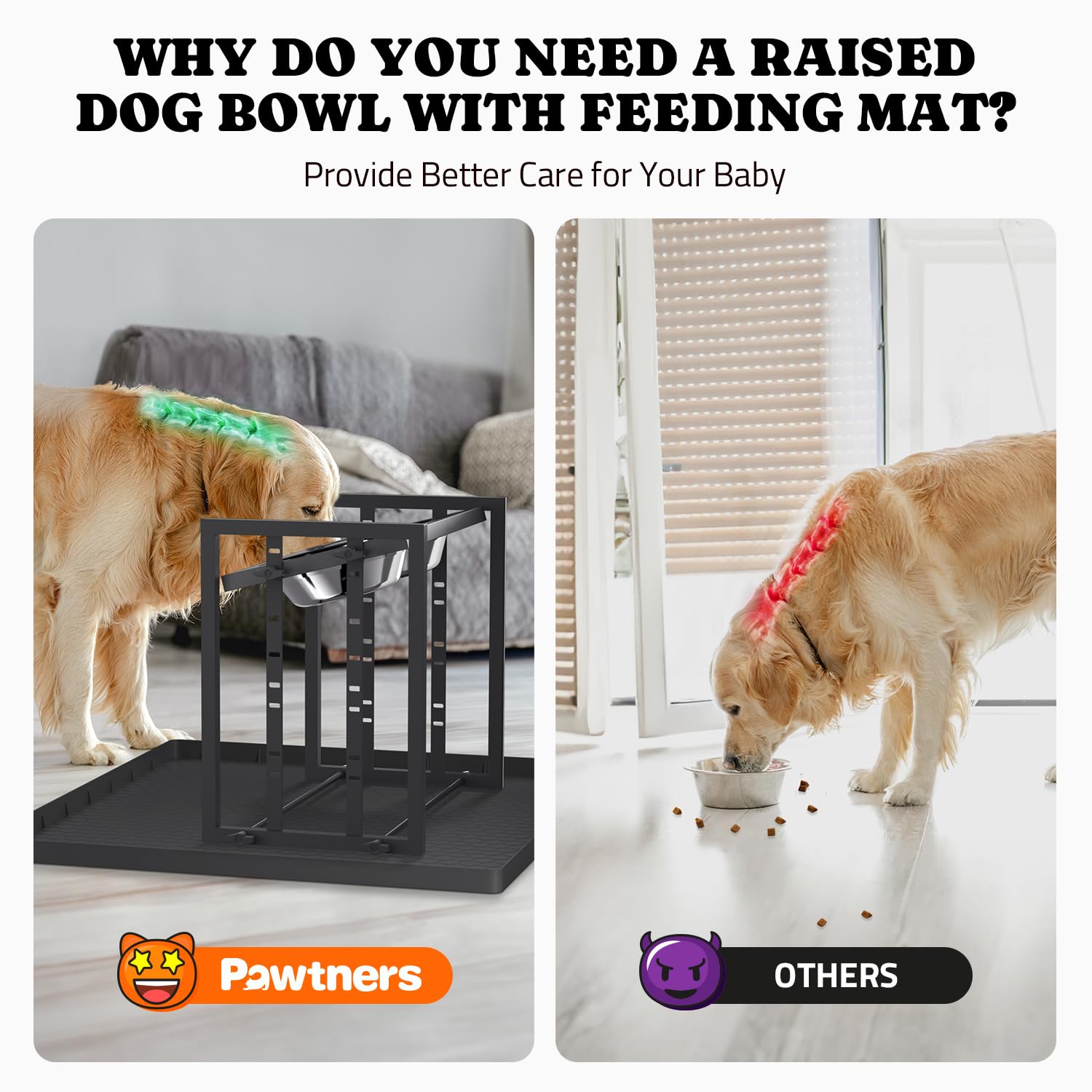 Elevated Dog Bowls For Medium Breed: 4 Height Adjustable Raised Dog Bowl With Metal Stand, Feeder Station With 2 Stainless Steel