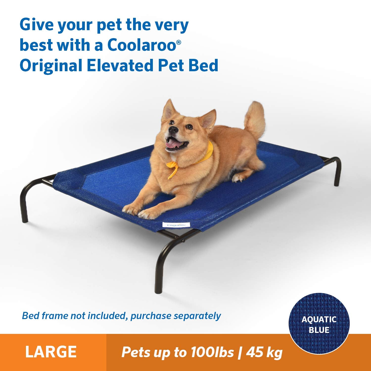 Coolaroo The Original Elevated Pet Bed Replacement Cover, Large, Aquatic Blue