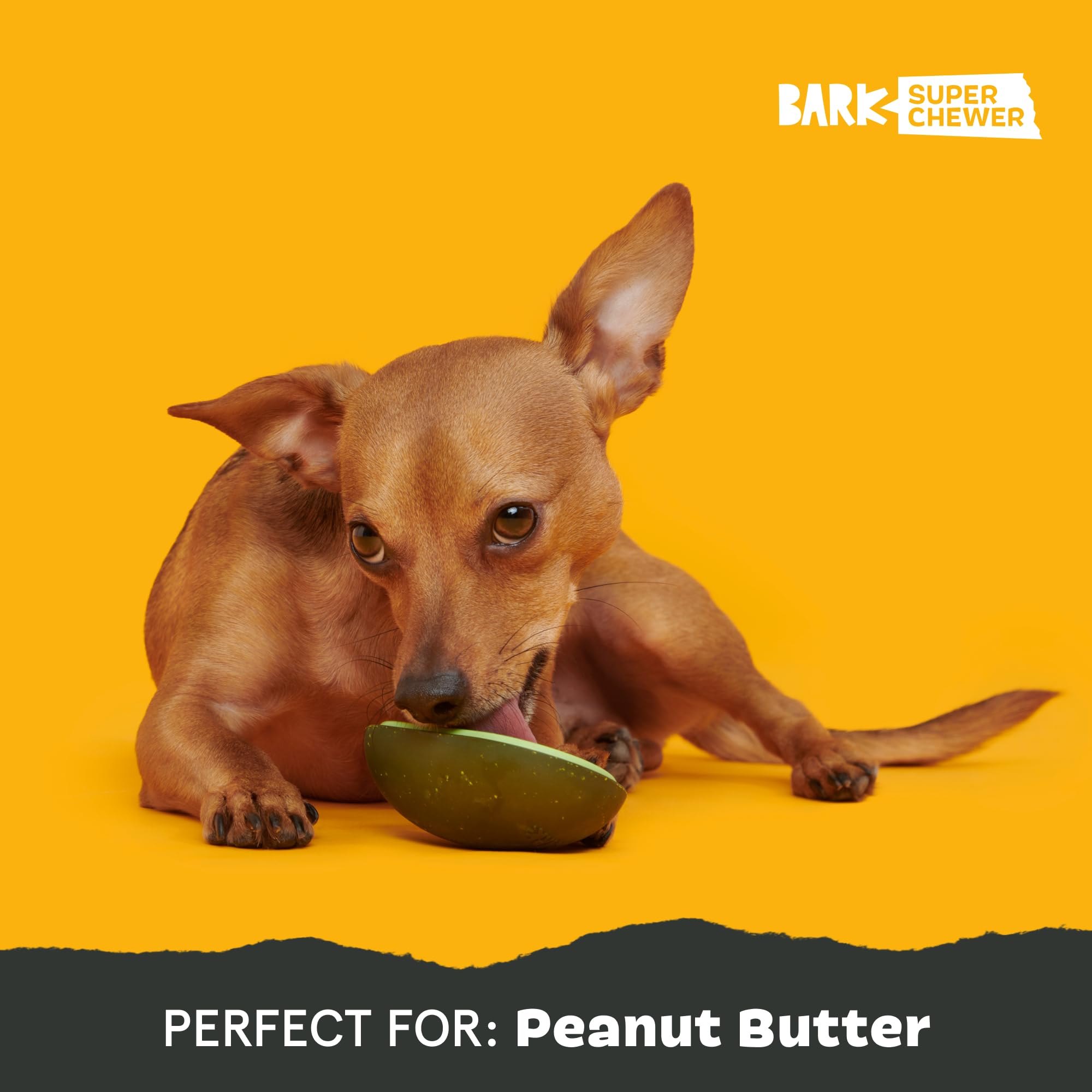 Barkbox Avocadoggo Dog Toy | Natural Rubber, Wobble Shape, Perfect For Peanut Butter & Dishwasher Safe | Dog Toy For Aggressive