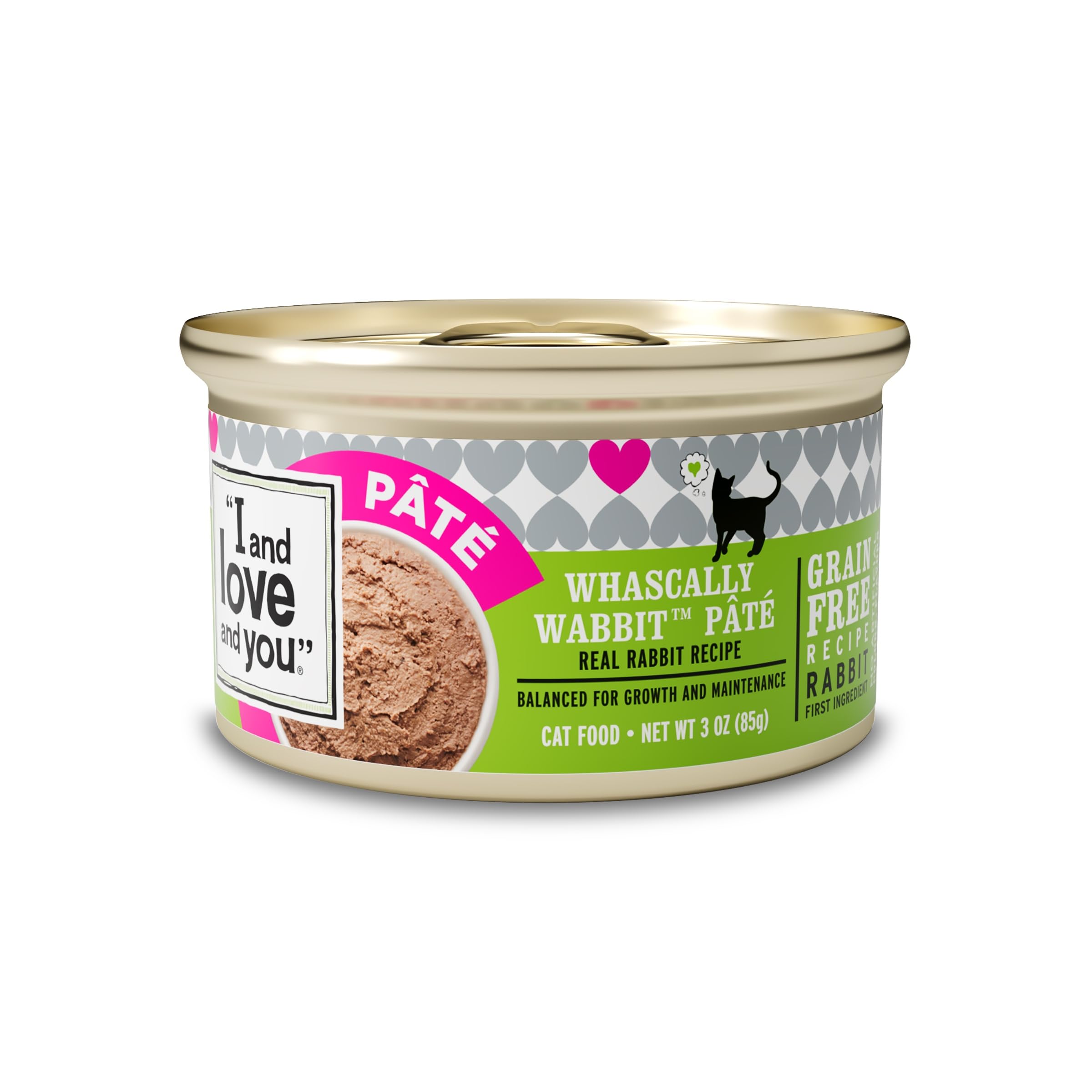 I and love and you Wet Cat Food - Whascally Wabbit Pt   - Rabbit Recipe, Grain Free, Filler Free, 3oz Pack of 24 Cans