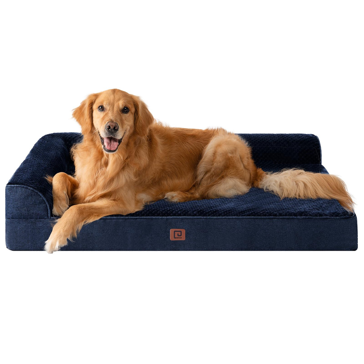 Eheyciga Xl Memory Foam Dog Bed, Orthopedic Dog Beds For Extra Large Dogs, Waterproof Egg Crate Dog Couch Bed With Washable Removable Cover And Non-Slip Bottom, L Shaped Dog Bed, Navy