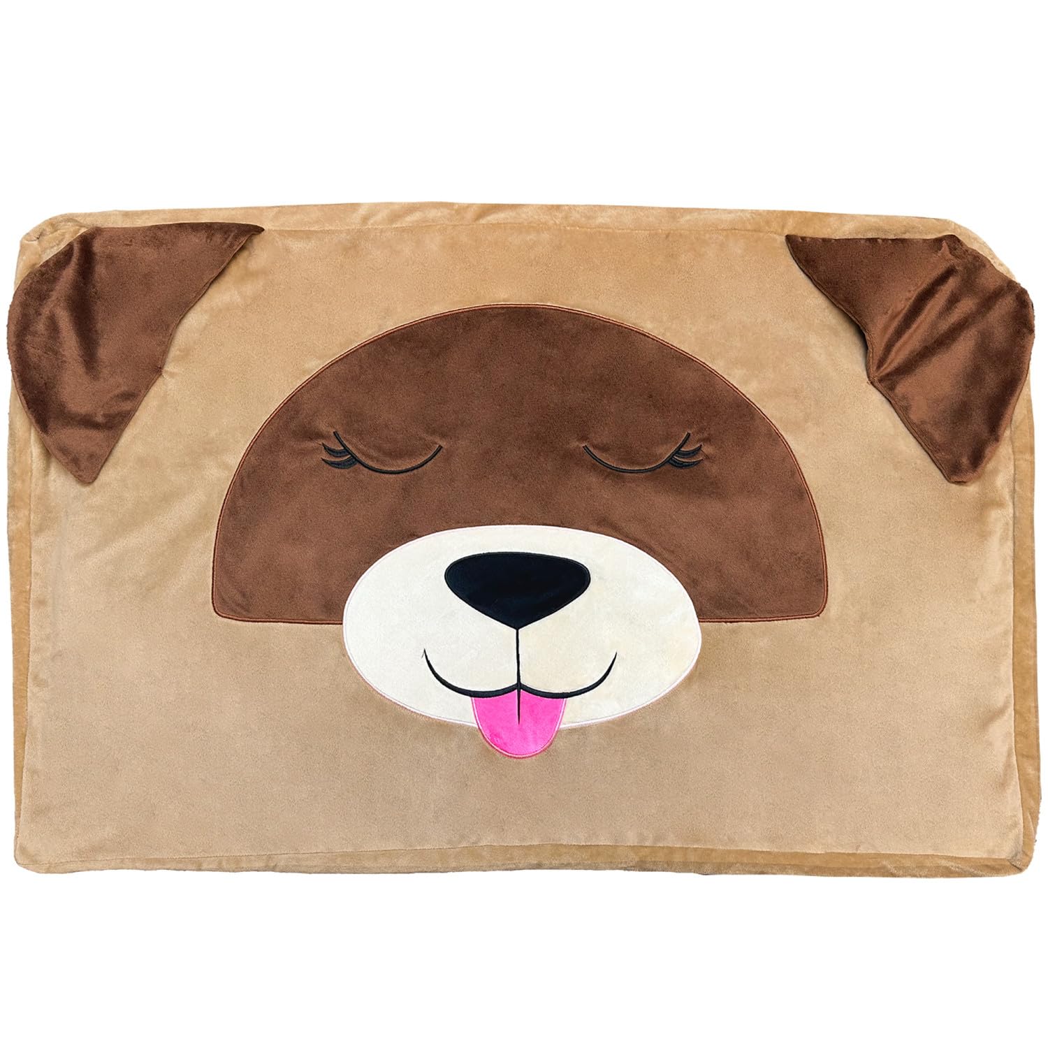Happy Nappers Pet Bed in A Box Slipcover: Logan The Tan Dog  Small  24x18 Character Bed Case, Stuff & Fill with Your ScentPil