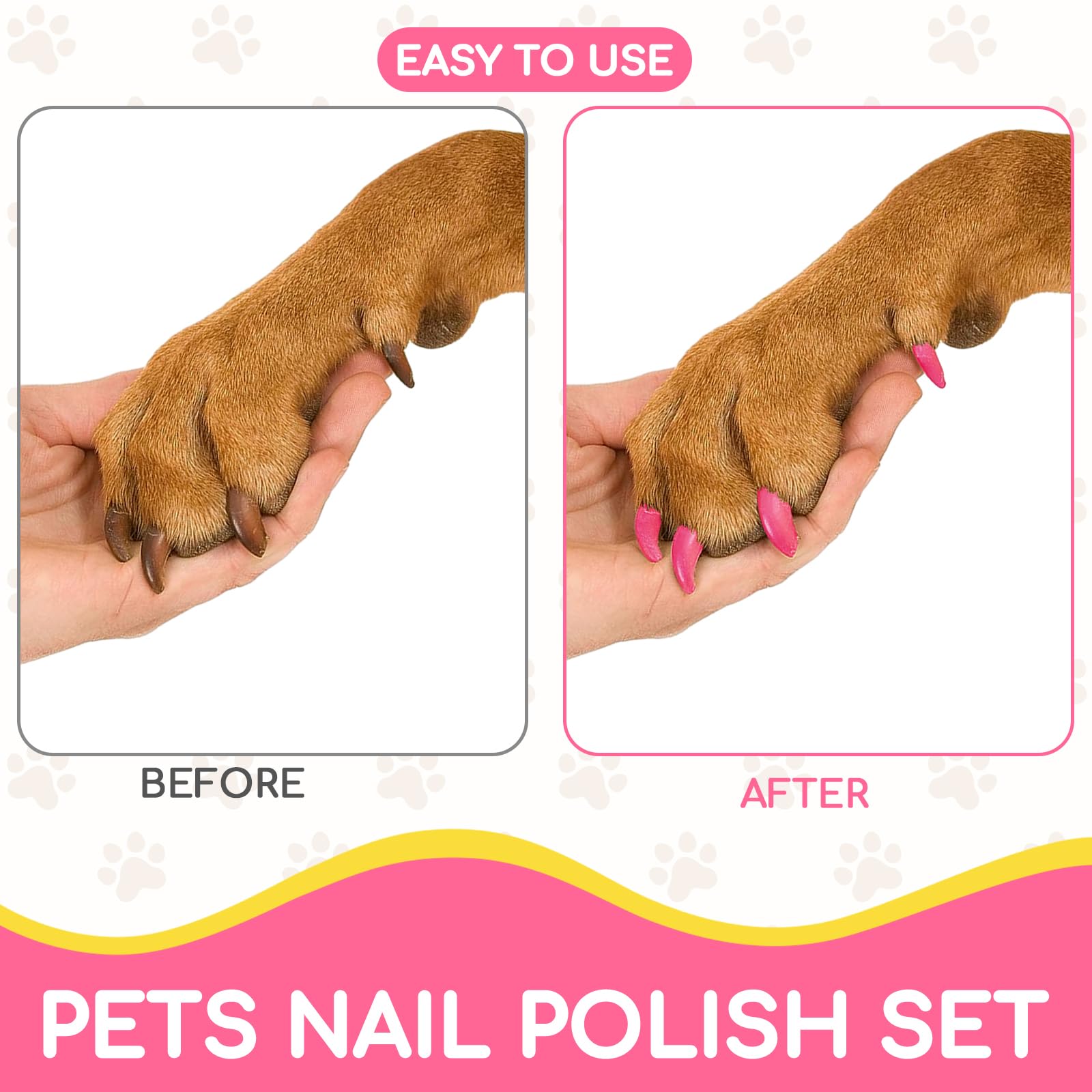 OLINGYOU Dog Nail Polish, Dog Nail Polish Pens Quick Dry-20 Colors, Pet Nail Polish Set for Dogs, DIY Dogs Puppy Nails, Dog Safe