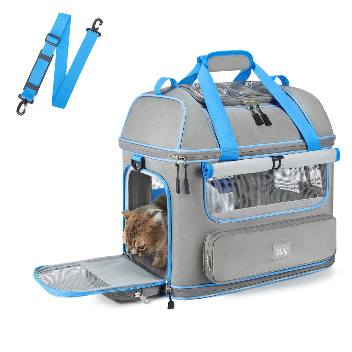 Expandable Cat Dog Carrier: Noble Duck Soft-Sided Pet Carrier Airline Approved Large Small Medium Collapsible Portable Travel Up