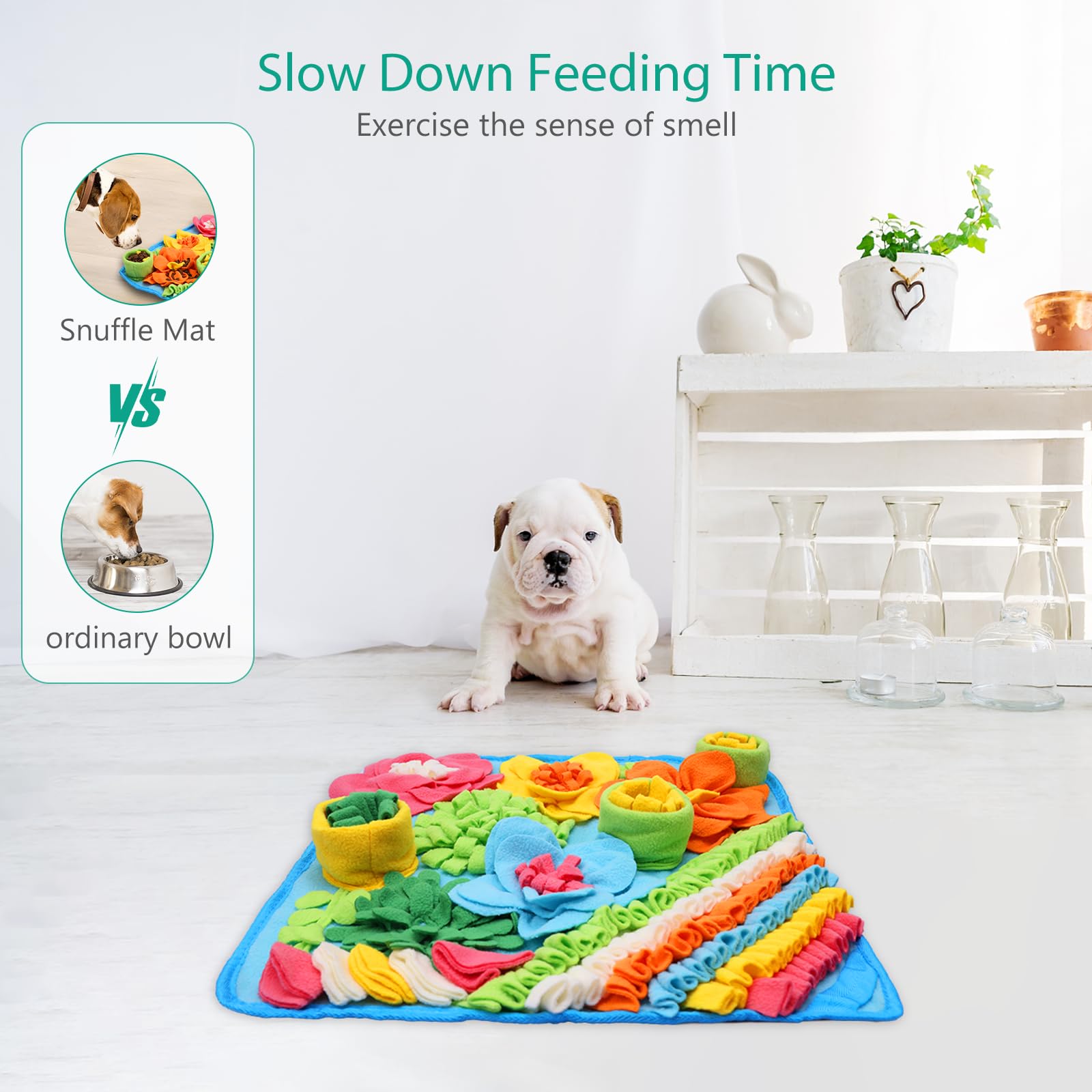 Oria Snuffle Mat For Dogs, Interactive Sniff Mat For Boredom, Slow Eating, Keep Busy, Encourages Natural Foraging Skills, Dog Pu