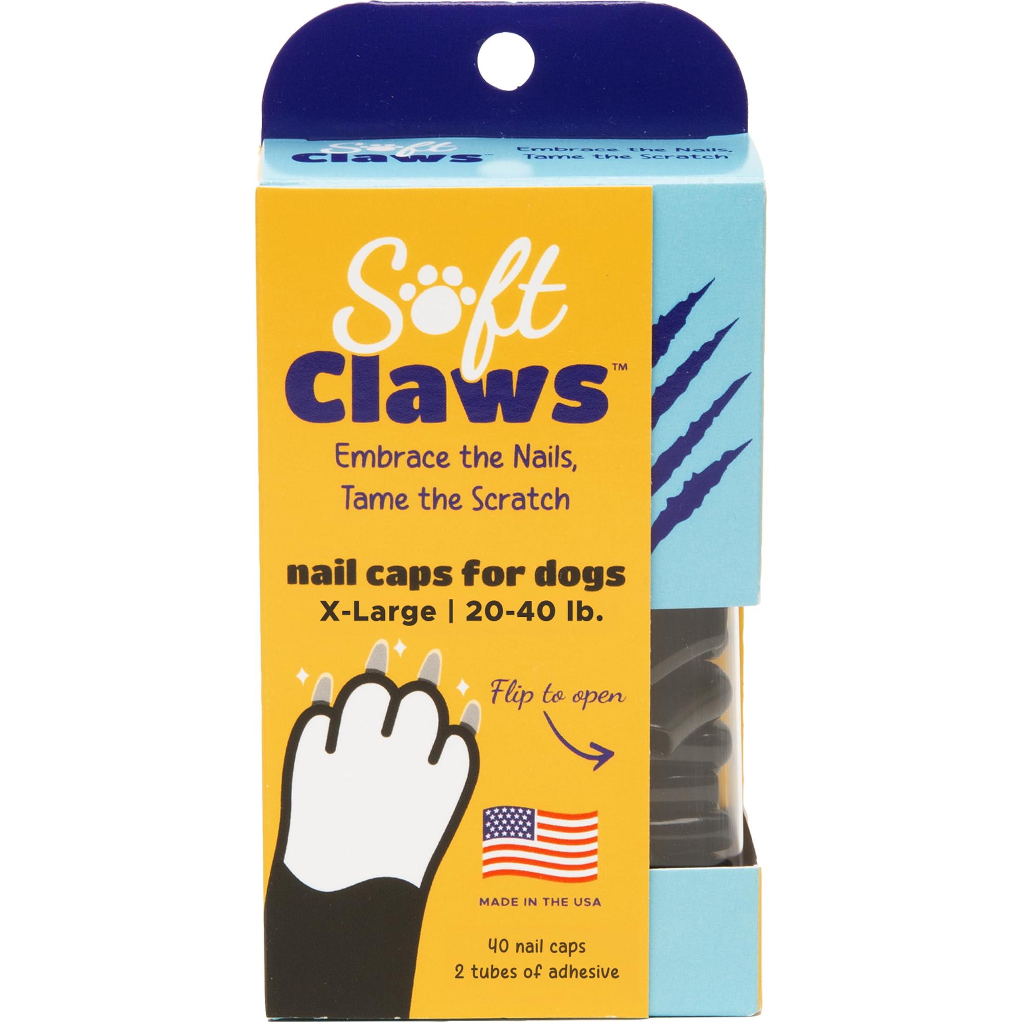 Soft Claws Dog and Cat Nail Caps Take Home Kit, X-Large, Black