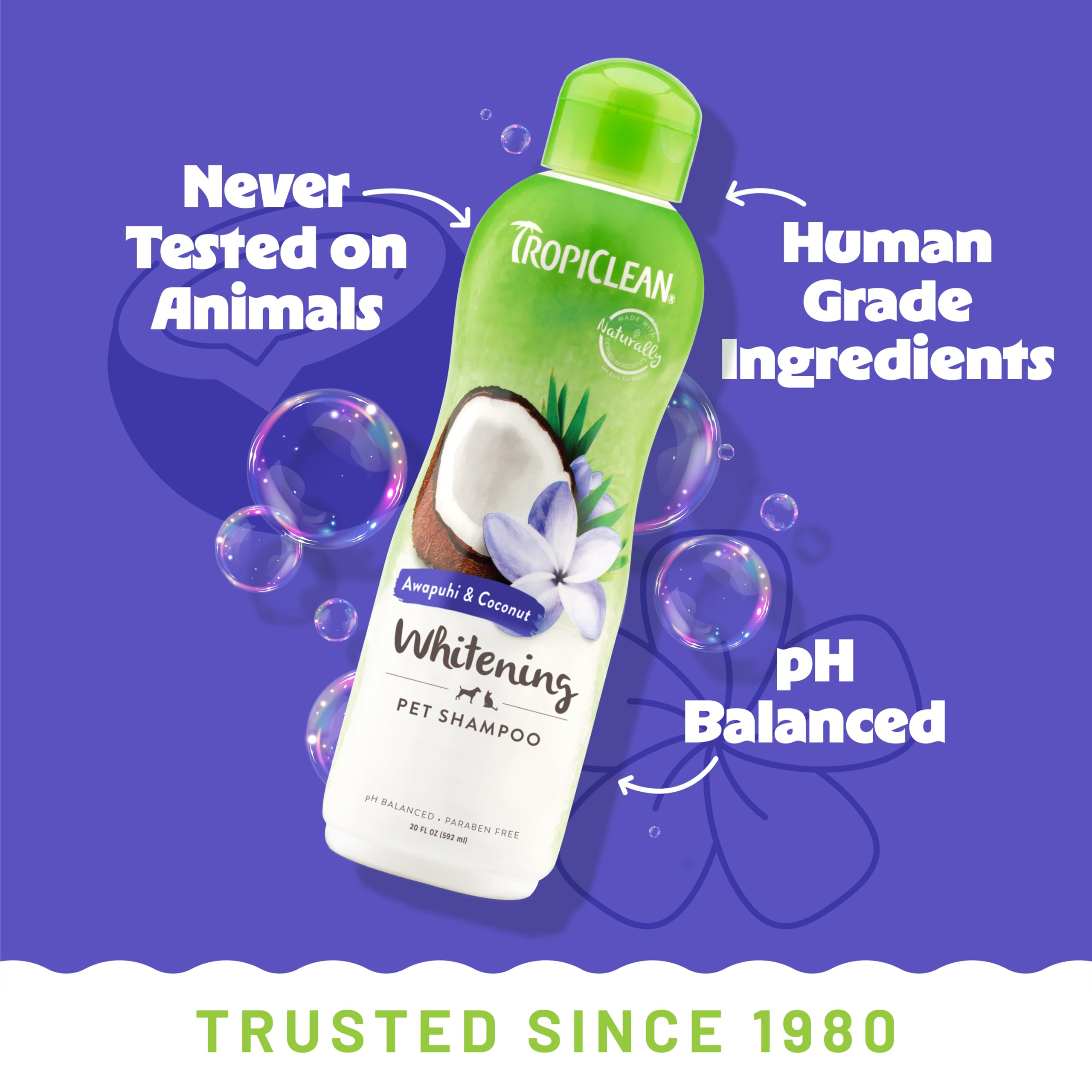 Tropiclean Whitening Dog Shampoo, Professional Dog Shampoo, Whitening & Brightening, For All Coat & Color Types, Puppy Safe, Made In Usa, 1 Gallon