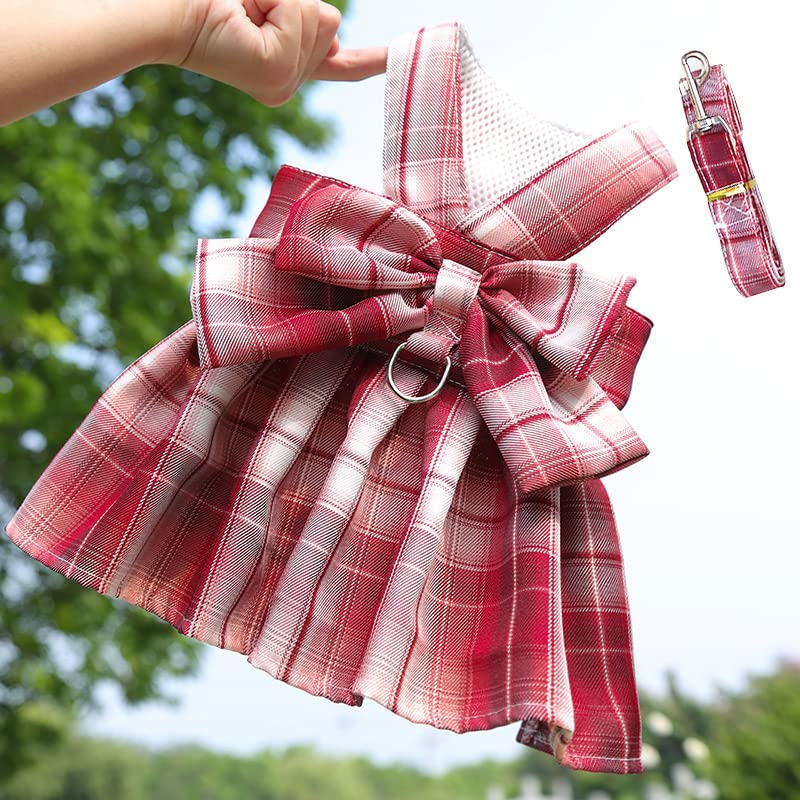 Clopon Small Dog Dress Harness For Puppies Cute Teacup Doggie Princess Dress Harness Dresses For Small Dogs Girl S