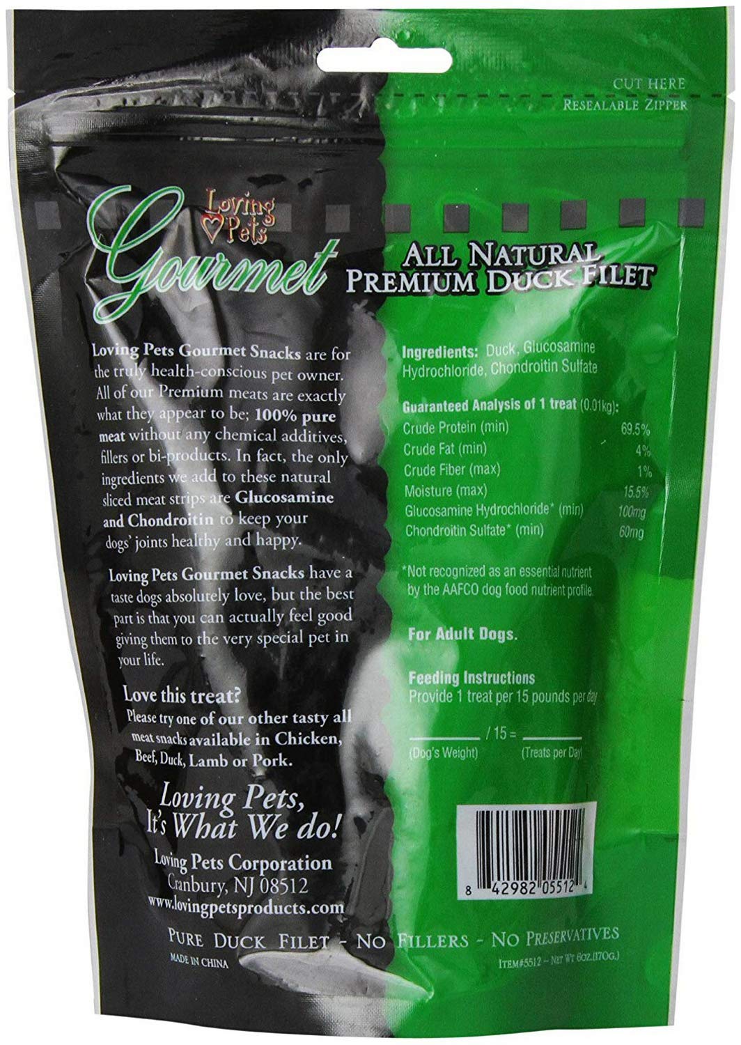 Loving Pets, Corp. Gourmet Meat Treat Duck 6oz
