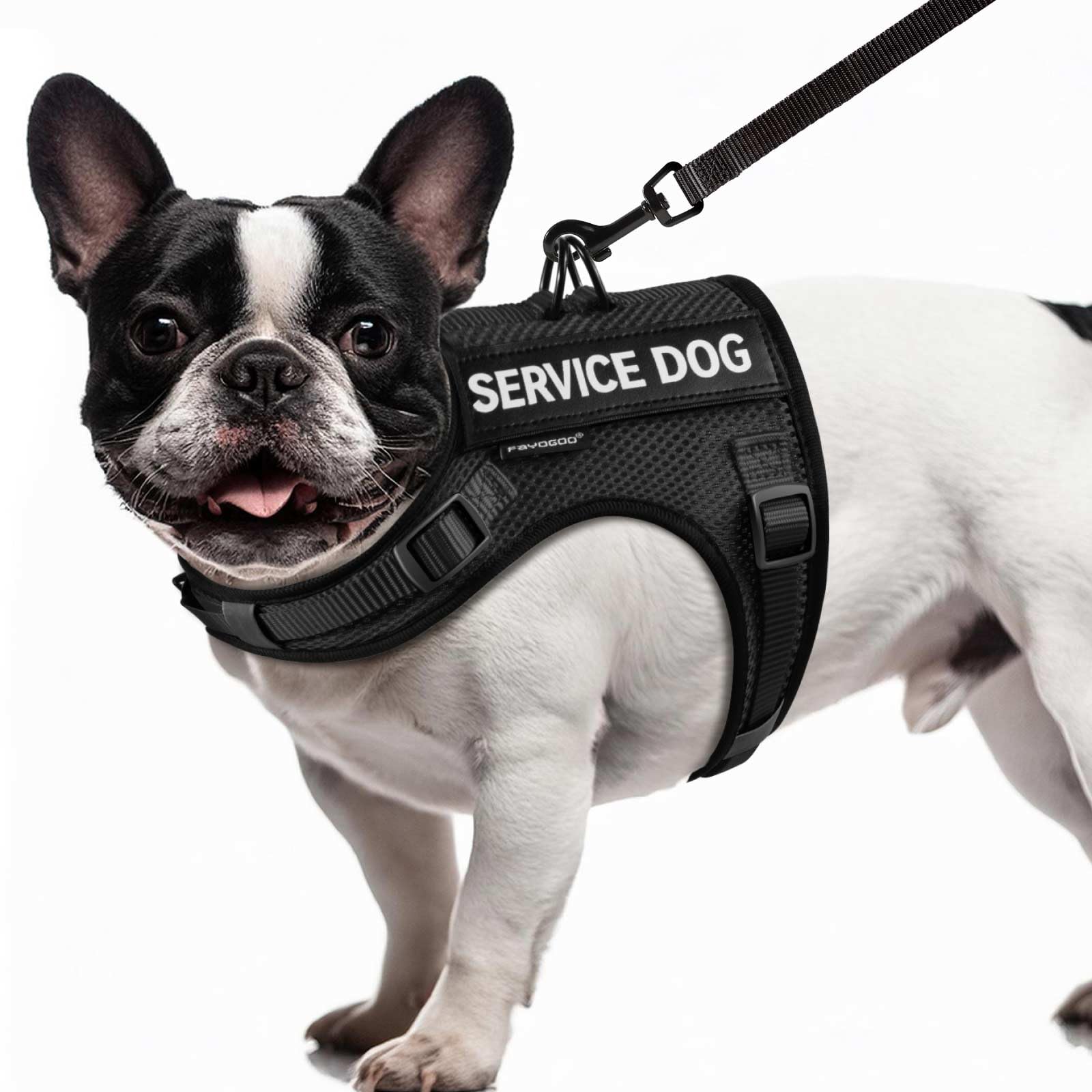 Fayogoo Service Dog Vest For Small Dogs - Air Mesh Breathble Emotional Support Animal Vest With Diy Removable Patches - Puppy Ha
