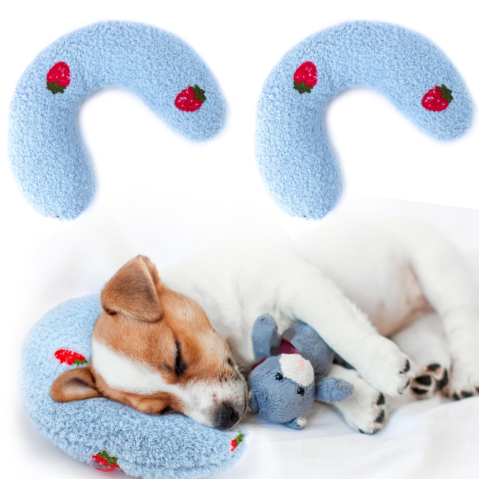 Mity Rain 2Pcs Dog Pillow, Anxiety Relief Pillow For Dog, Ultra Soft High Density Calming Pillow For Joint Relief Sleeping Impro
