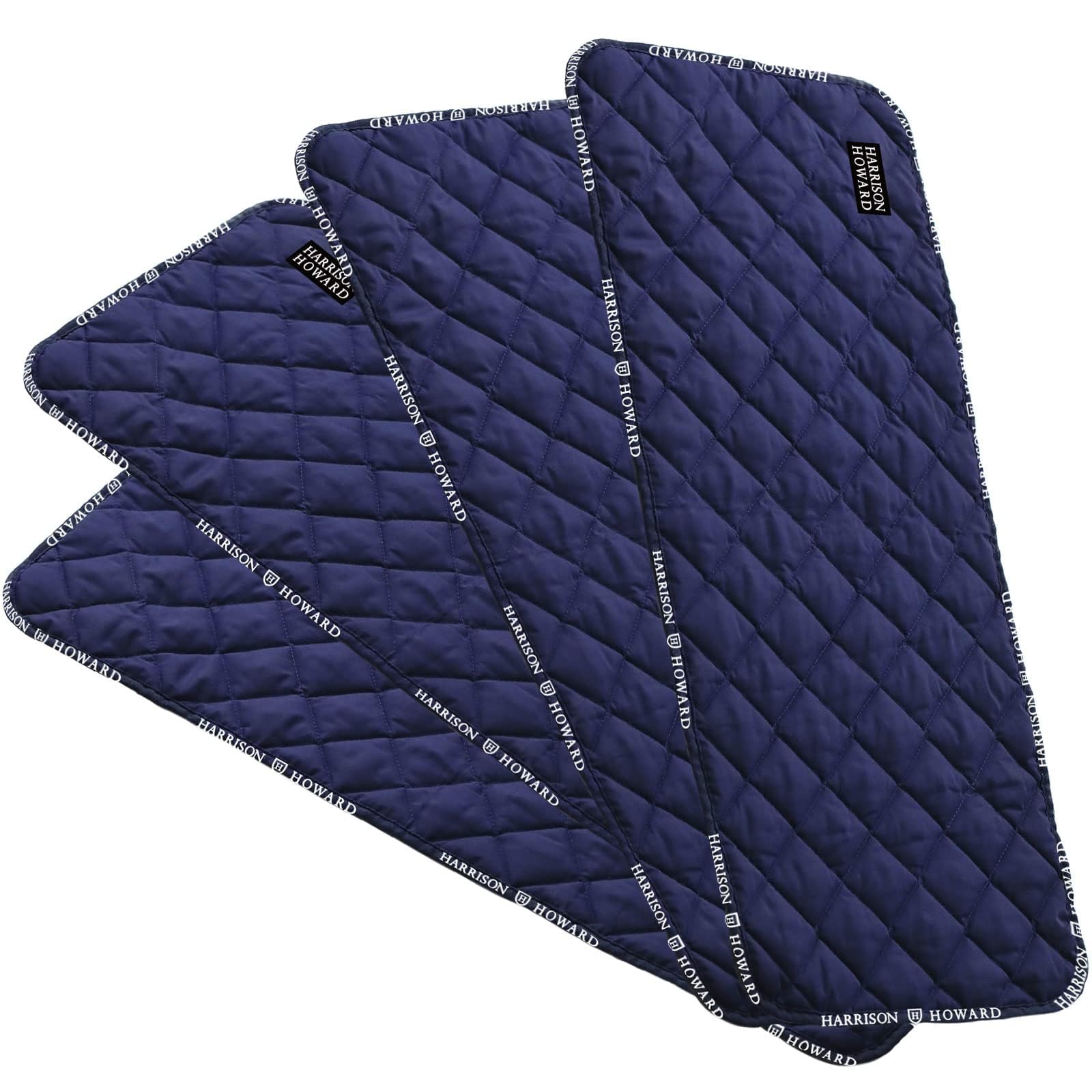 Harrison Howard Medicine-Retaining Shock-Absorbing Pressure Sores Prevention Quilted Leg Wraps For Horse Set Of 4-Navy M