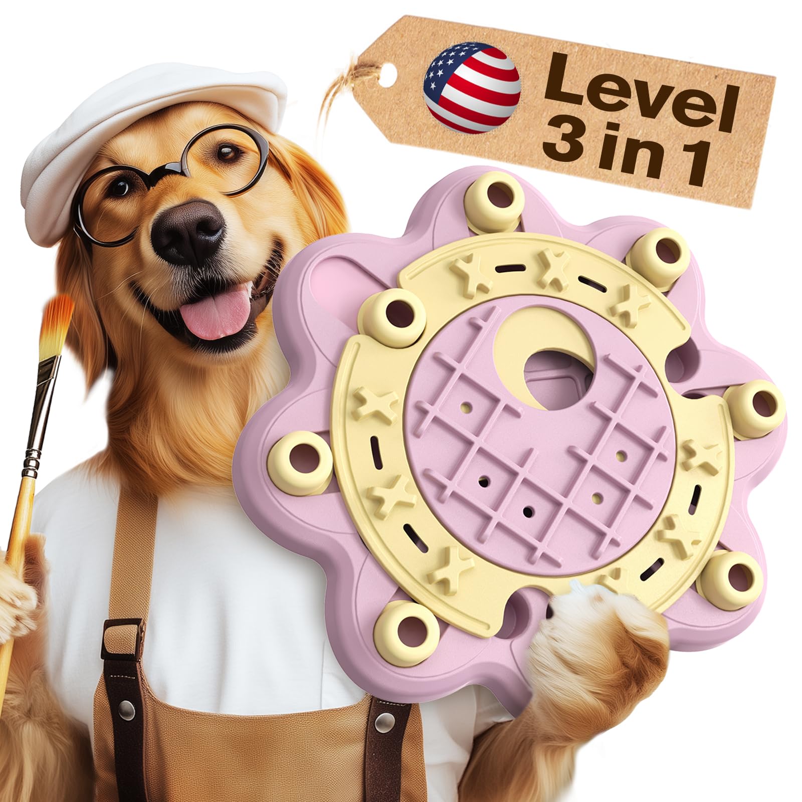 KADTC Dog Puzzle Toys Level 3 in 1 Brain Mind Treat Game Mental Stimulation Enrichment Hard Toys Puppy Holiday Birthday Gift Bor