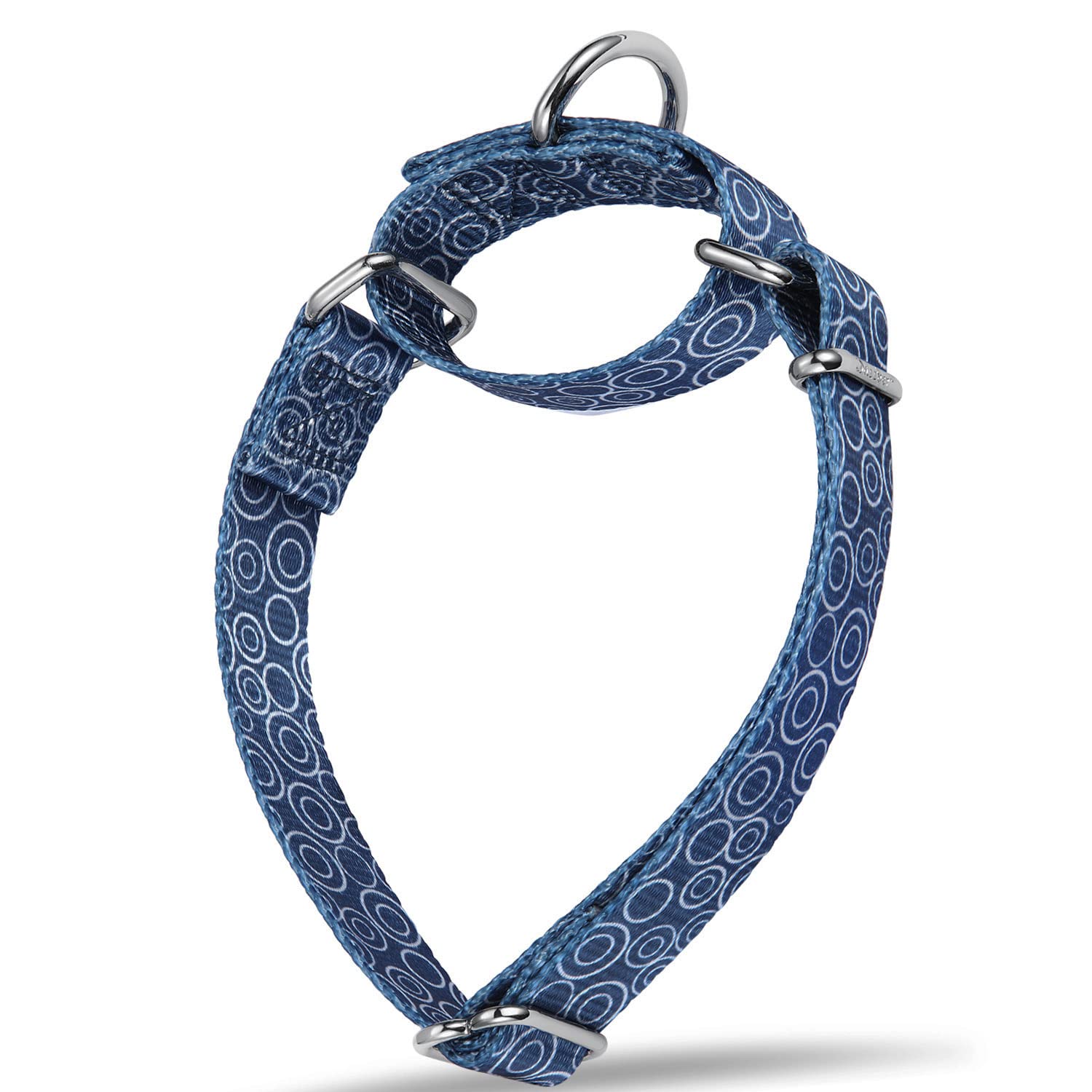 Dazzber Puppy Collar Martingale Dog Collar - No Pull Anti-Escape Pet Collar, Heavy Duty For Small Dogs, Adjustable 10 Inch To 15 Inch, Navy Blue - C.R.C