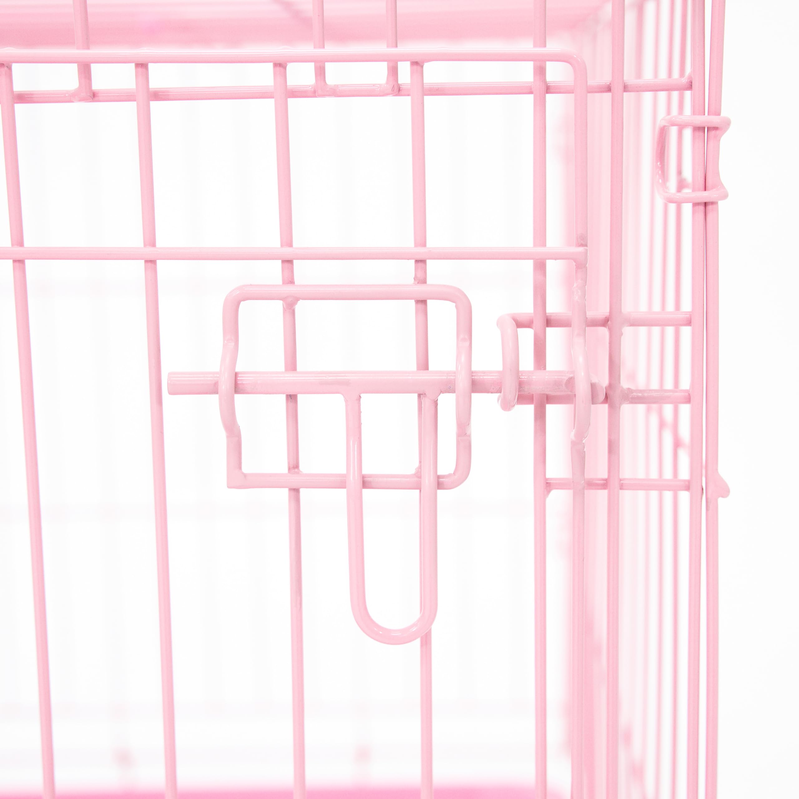 Carlson Pink Secure And Compact Single Door Metal Dog Crate, Small