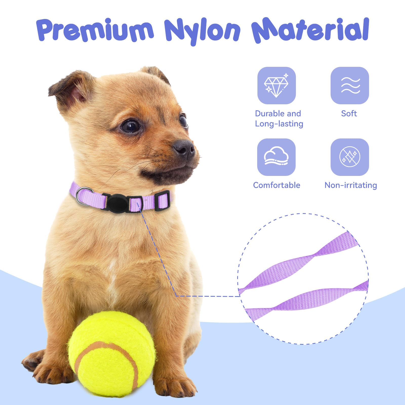 20 Pack Puppy Collars,Puppy Collars for Small Puppies Litter Safety Buckle Soft Nylon Whelping Collars Newborn Puppy Collars for
