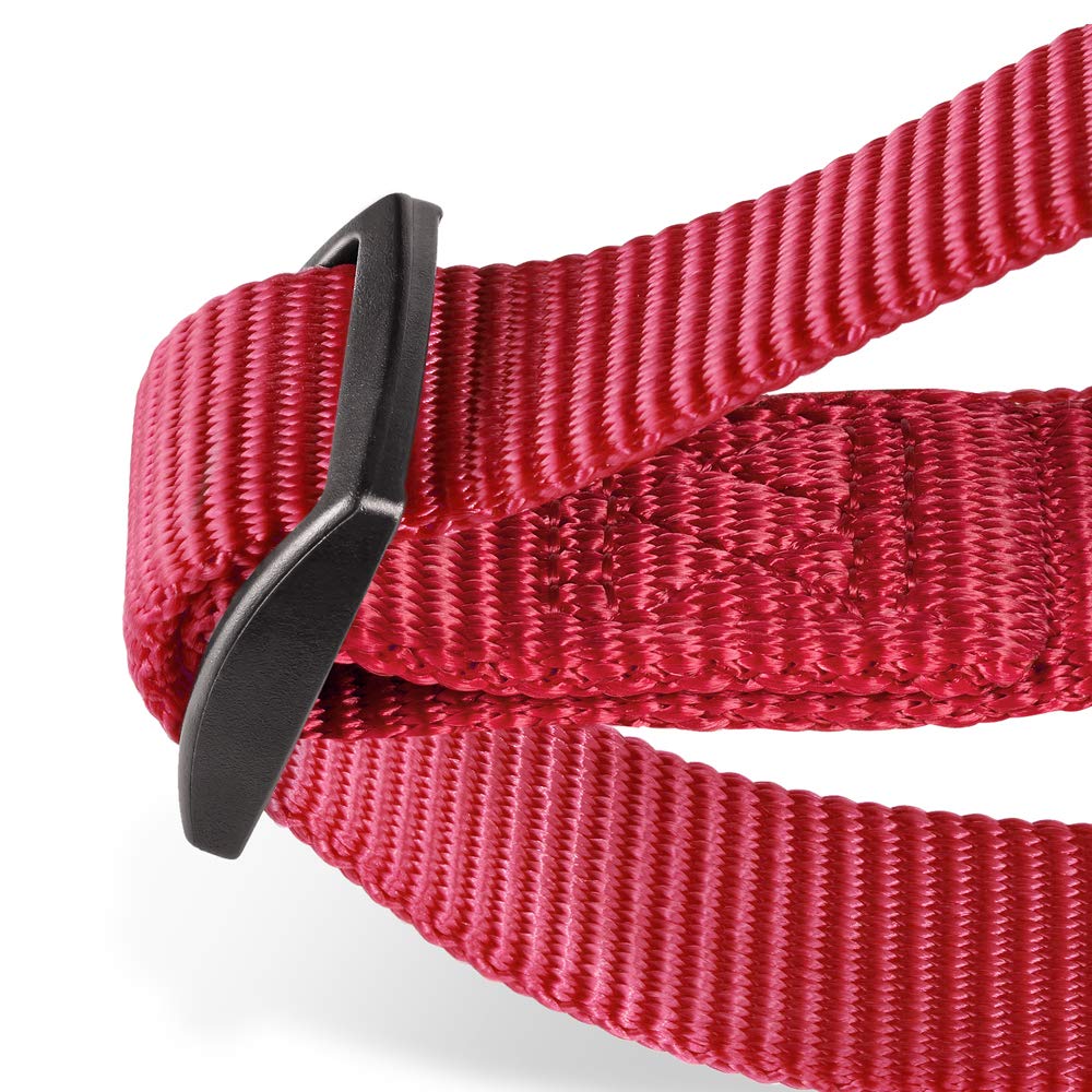 Premium Heavy Duty Nylon Anti-Slip Martingale Dog Collar For Boy And Girl Dogs - Walking Daily Use.(Medium,Red)