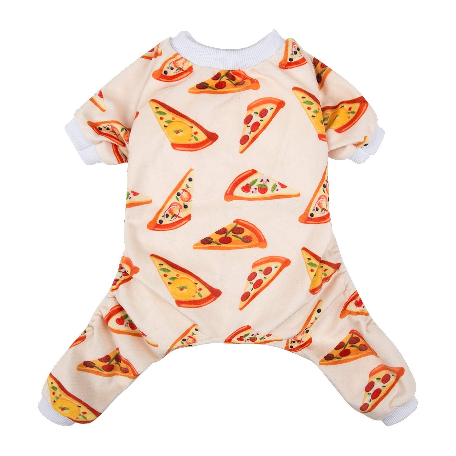 Cutebone Dog Pajamas Pizza Dog Apparel Dog Jumpsuit Pet Clothes Pajamas P55L