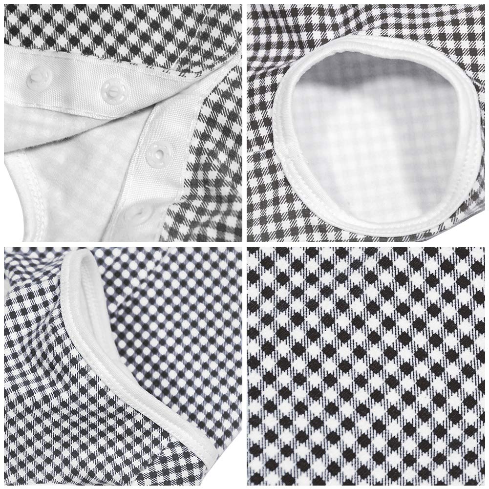 Dogs Recovery Suit Post Surgery Shirt For Puppy, Wound Protective Clothes For Little Animals(Black White Plaid-M)