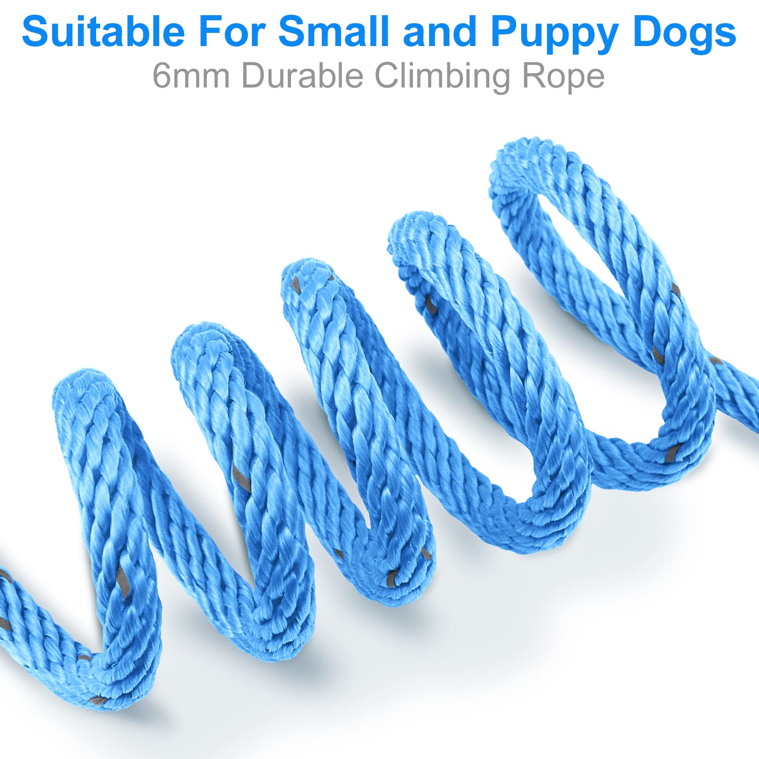 Joytale Long Dog Training Leash, 33 Ft Tie Out Rope Check Cord Dogs Leashes With Padded Handle, Reflective Recall Lead For Puppy And Small Dogs, Blue