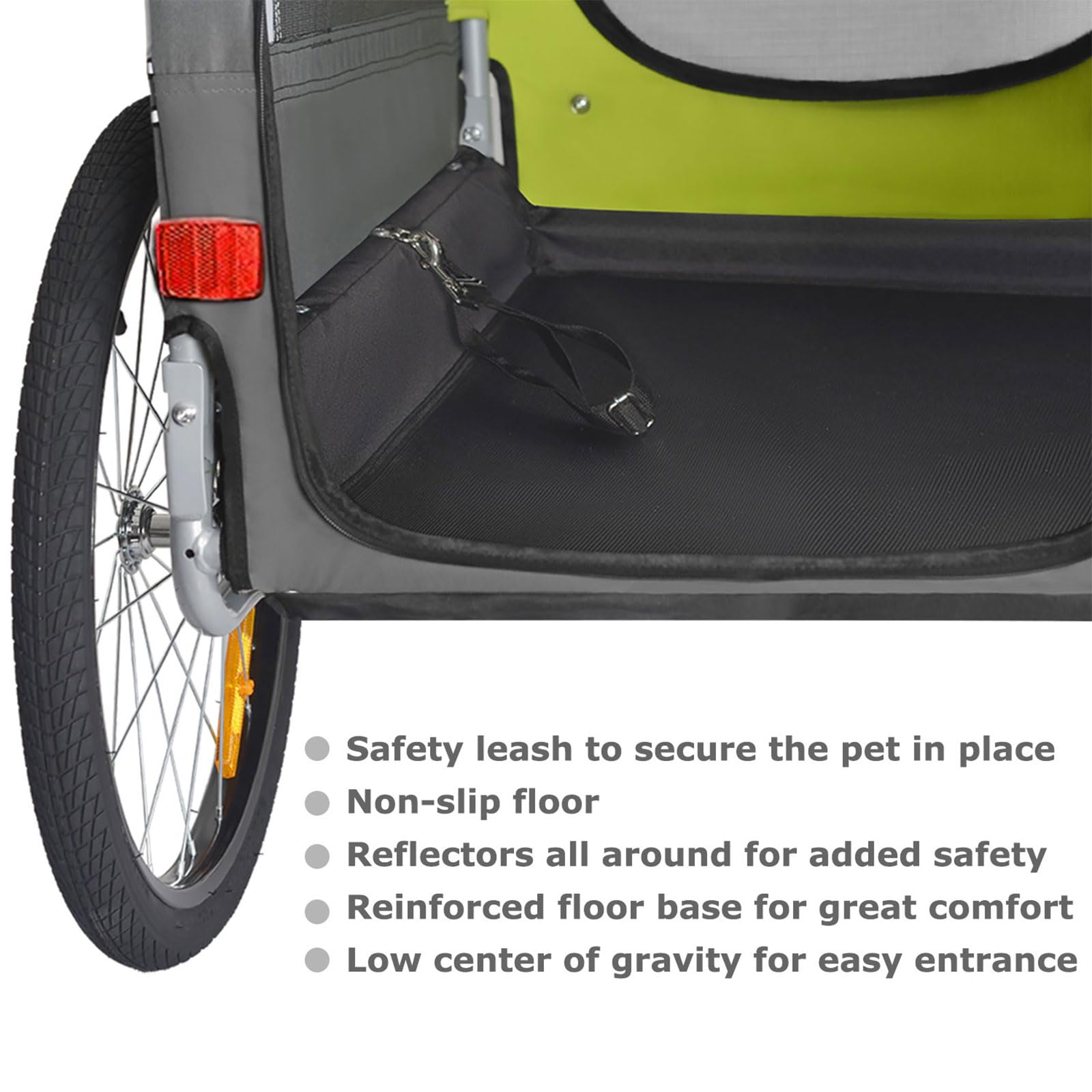 Doggyhut Premium Pet Bike Trailer & Stroller For Small,Medium Or Large Dogs,Bicycle Trailer For Dogs Up To 100 Lbs (Lime Green, Xl)