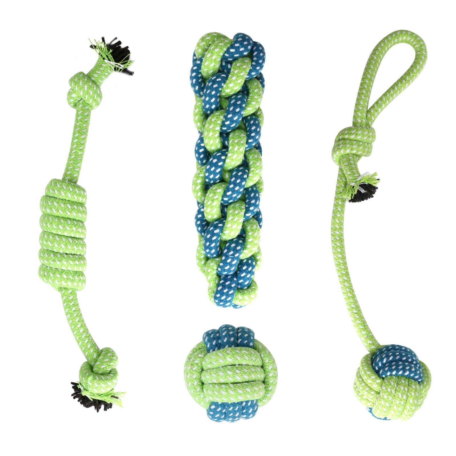 Depets 4Pcs Dog Rope Toy, Assorted Puppy Rope Chew Toys, Durable Rope Knot Dog Toy, Puppy Teething Playing Toys For Small Dogs Puppies
