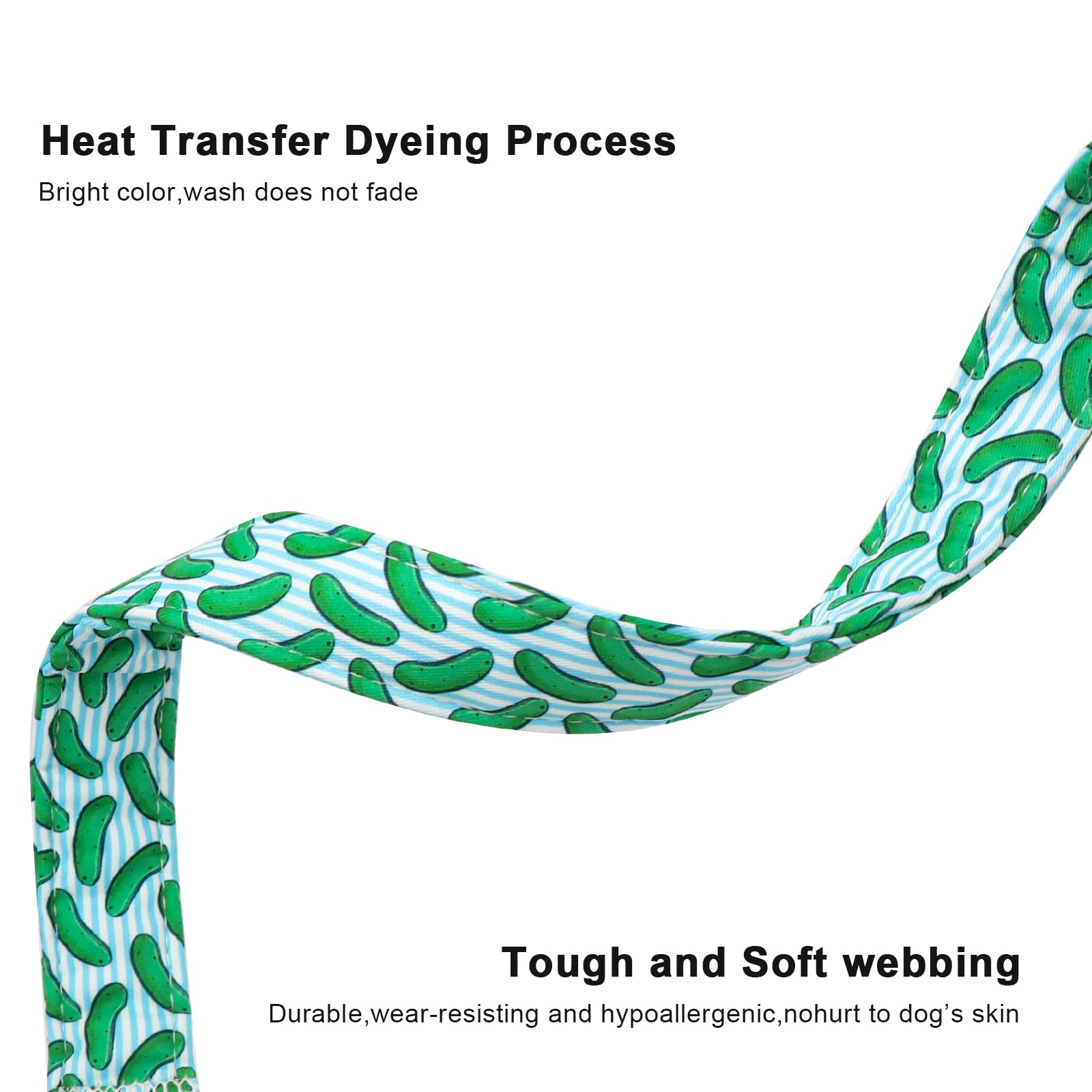 Lionet Paws Summer Dog Collar- Cute Cucumbers Dog Collars With Plastic Buckle,Blue Stripe Light Adjustable Dog Collars For Mediu